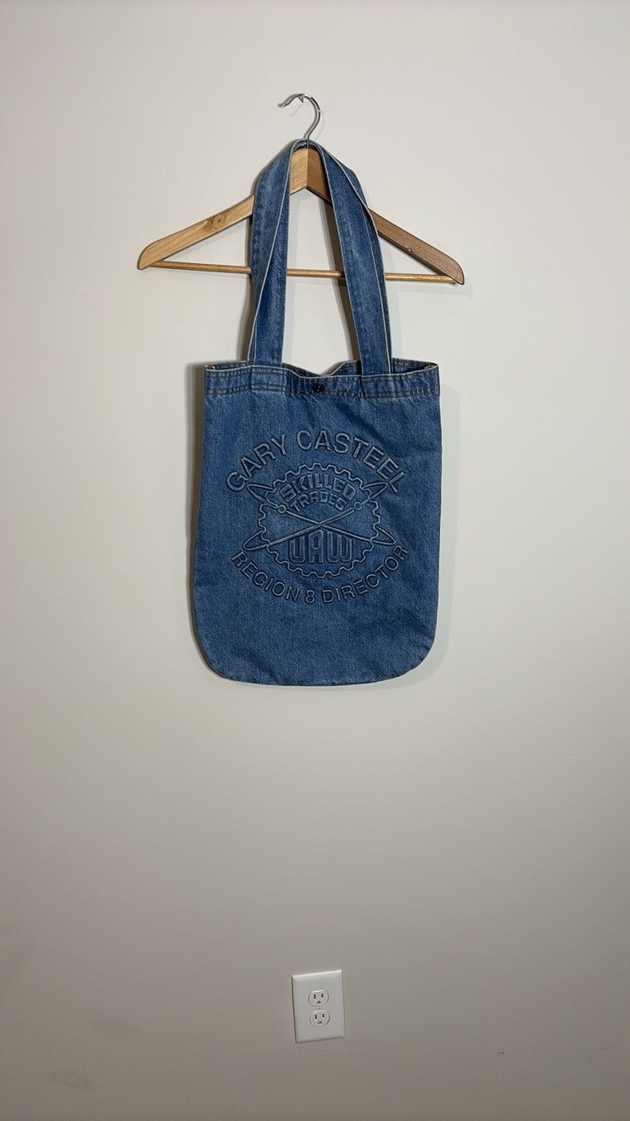 Made In USA x Vintage Union Made Denim Tote Bag in Blue, Men's
