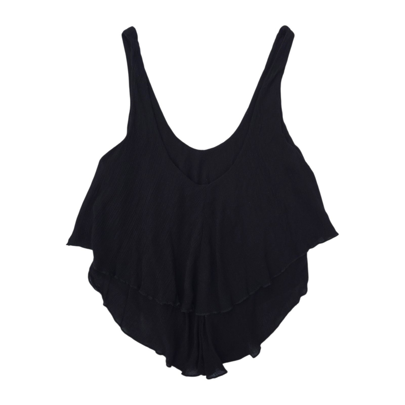 Free People Intimately by Free People | Black Ruffle Gauze Top Tank | XS Size XS / US 0-2 / IT 36-38 - 3 Thumbnail