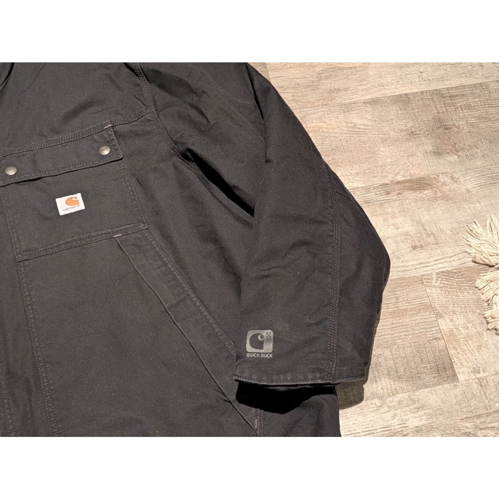 Carhartt VINTAGE Carhartt Jacket 3XL Black Quick Duck Jefferson Traditional Bomber Jacket Insulated Thinsulate Canvas Workwear Mens Size US XXL / EU 58 / 5 - 3 Thumbnail