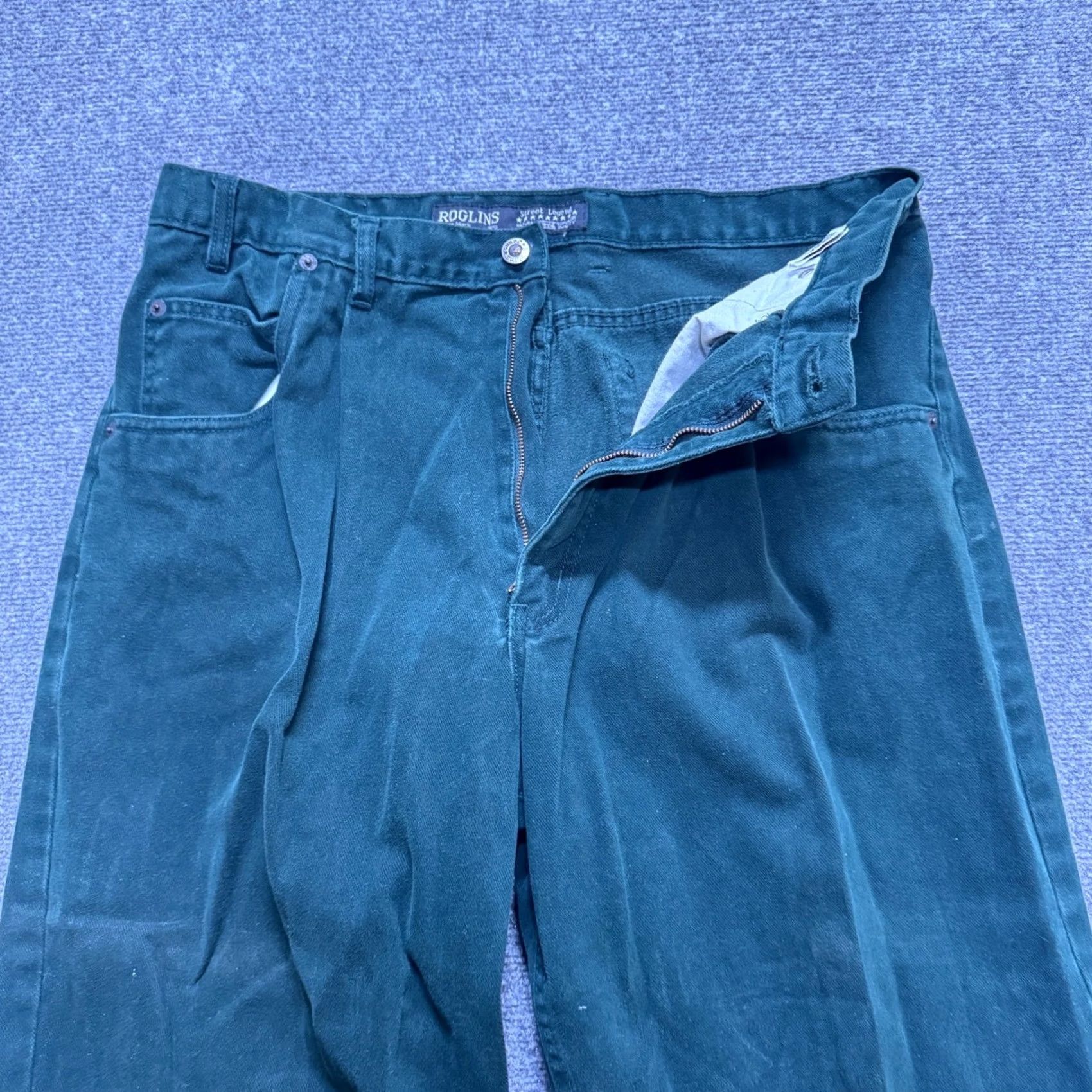 The Unbranded Brand VINTAGE Roglins Jeans Men 38x30 Green Light Wash Wide Leg Casual Cotton Bootcut Pants Mens Green 38 Regular Size 38 Bootcut Jeans Mens Size US 38 / EU 54 - 7 Thumbnail