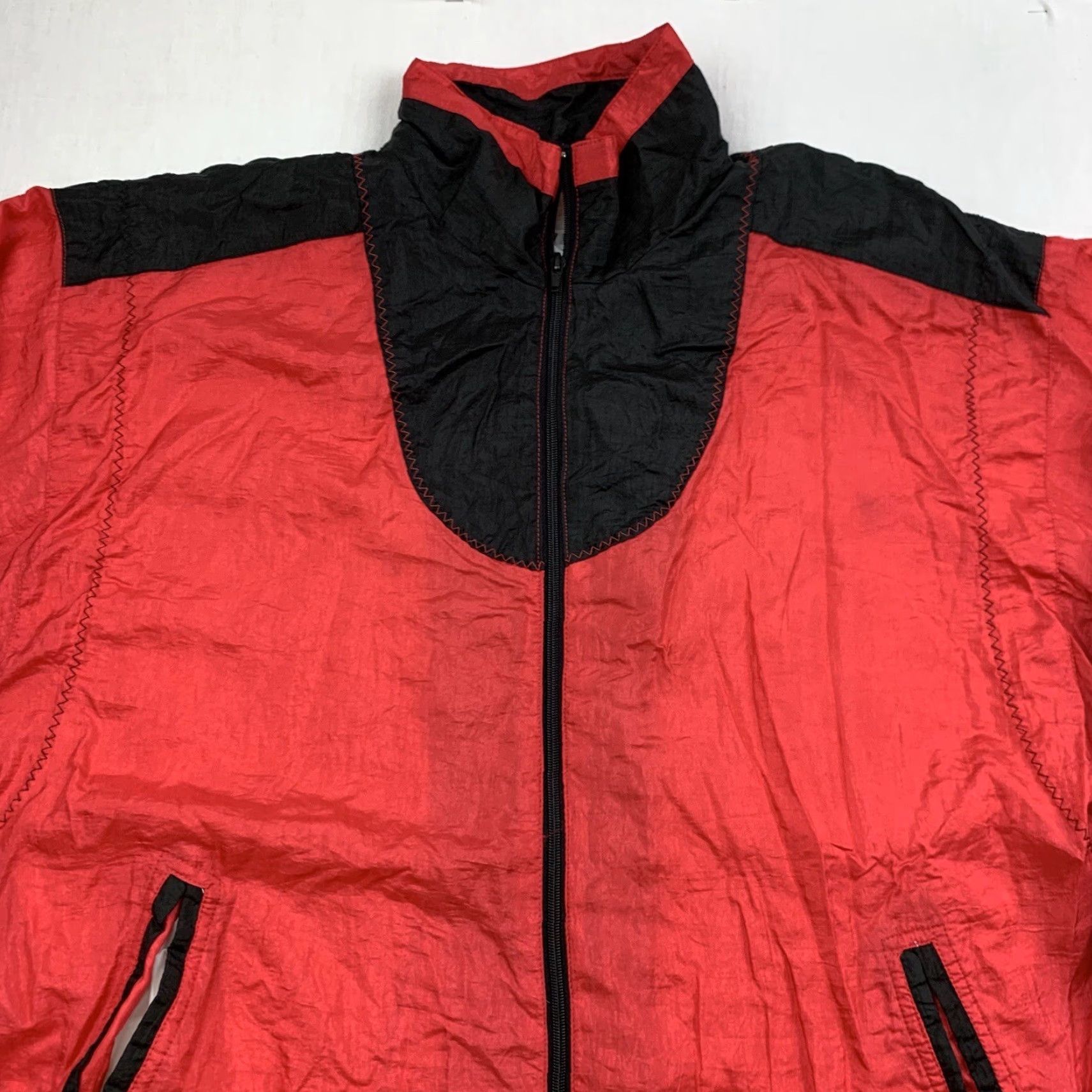 Vintage VINTAGE Active Stuff Windbreaker Jacket Adult Large Red 1980s Lightweight Men L Windbreaker Red 1980s Mens Size US L / EU 52-54 / 3 - 2 Thumbnail