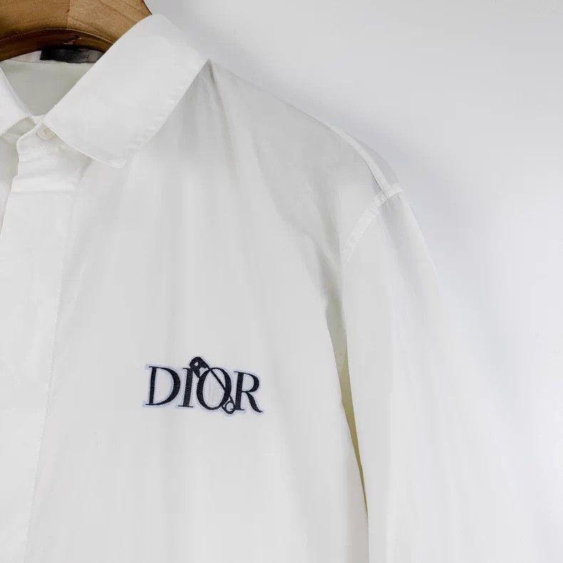 Dior Dior White chest pin embroidery logo long-sleeved shirt Size US XS / EU 42 / 0 - 4 Thumbnail