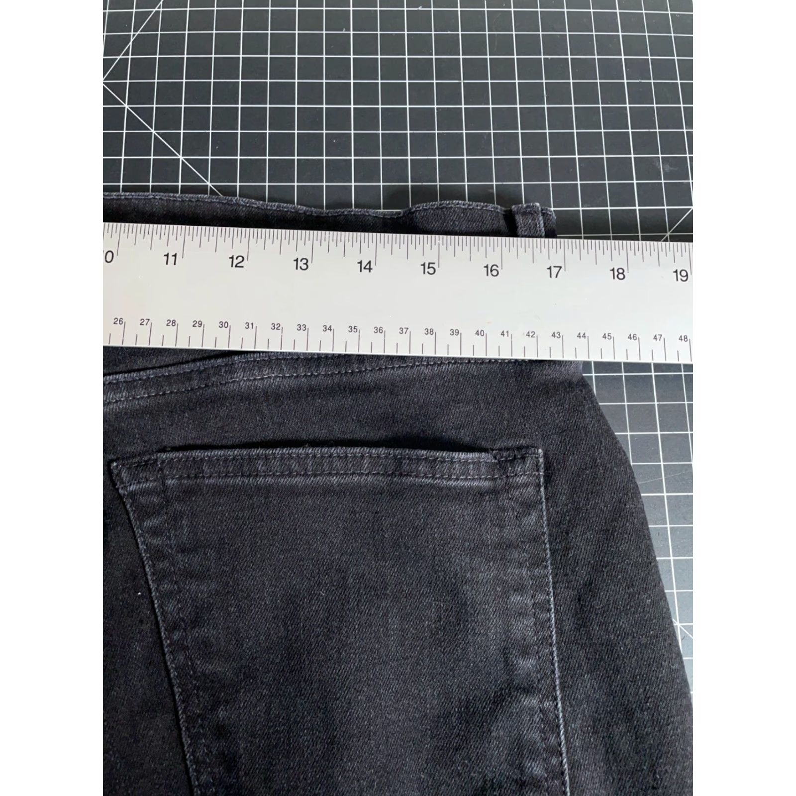 Denime Flint & Tinder Jeans Tapered Men's 33 x 30 Black Denim Stretch USA Made Regular Mid Rise 5-Pocket Grunge 90s Vintage No Size US 34 / EU 50 - 5 Thumbnail