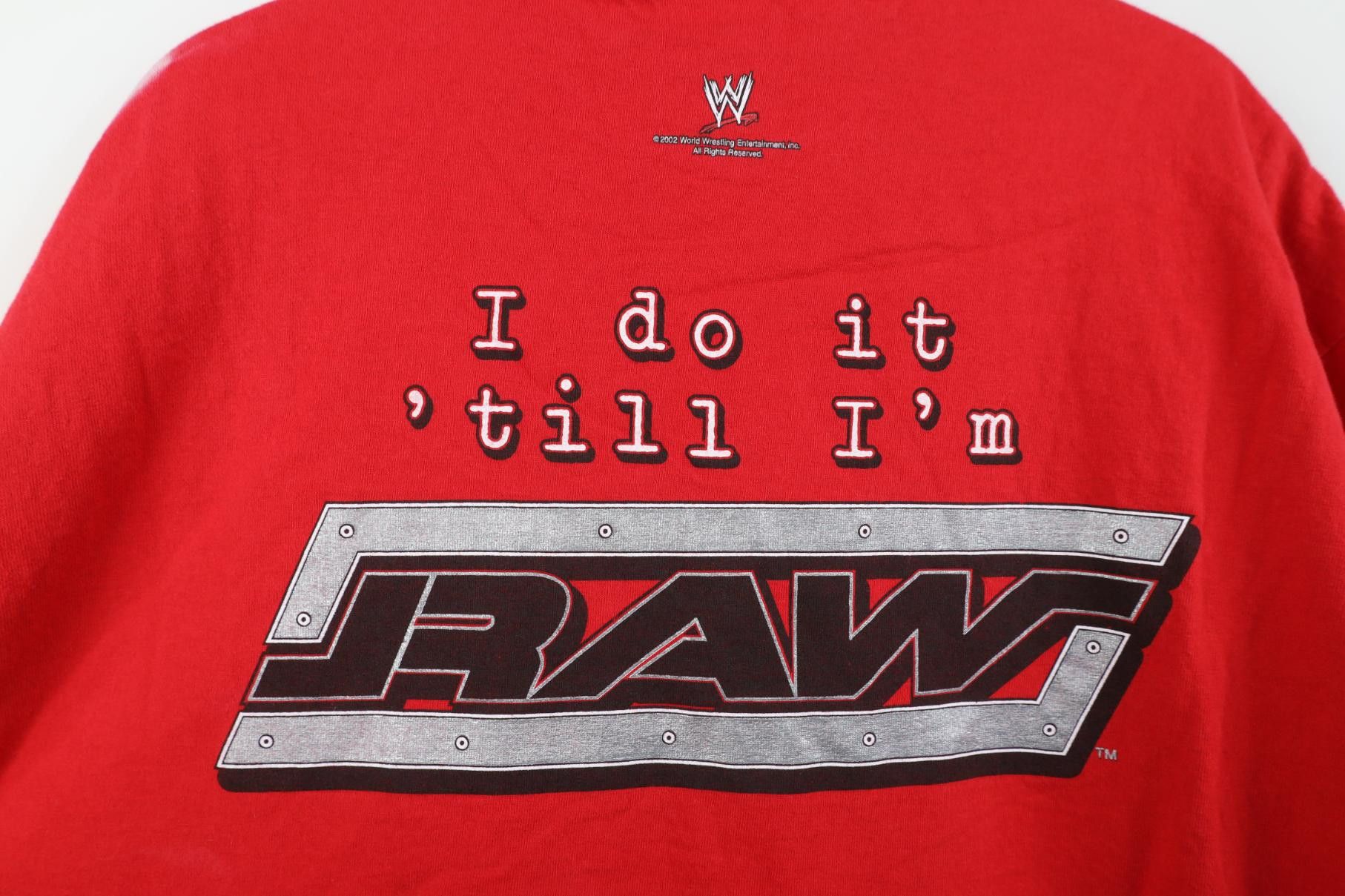 Vintage Vintage Y2K 2002 WWE Raw Sun Faded Wrestling T-Shirt Size US XL / EU 56 / 4 - 10 Thumbnail
