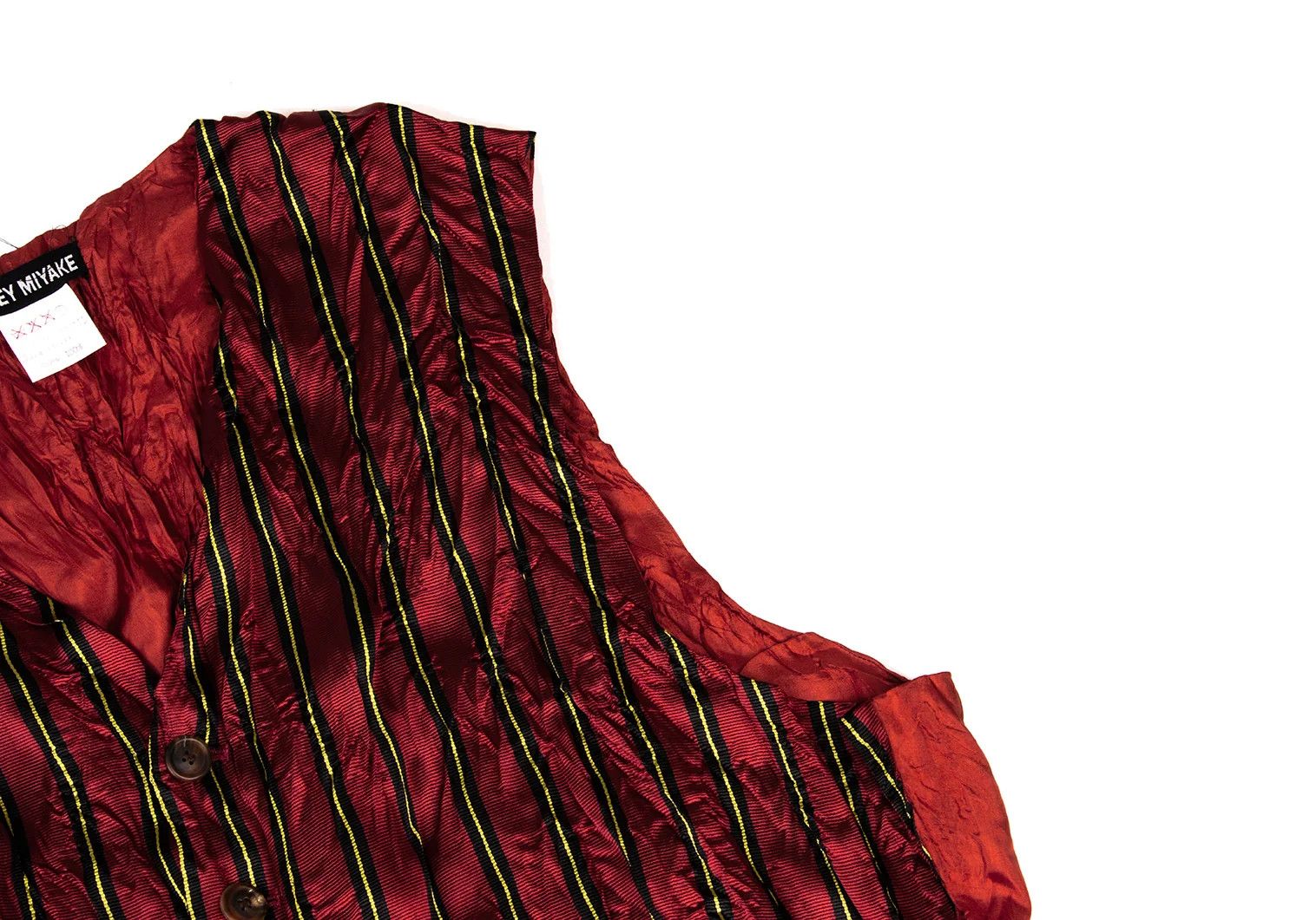 Issey Miyake Striped Vest in Red, Black, and Yellow, Size M Size US M / EU 48-50 / 2 - 5 Thumbnail