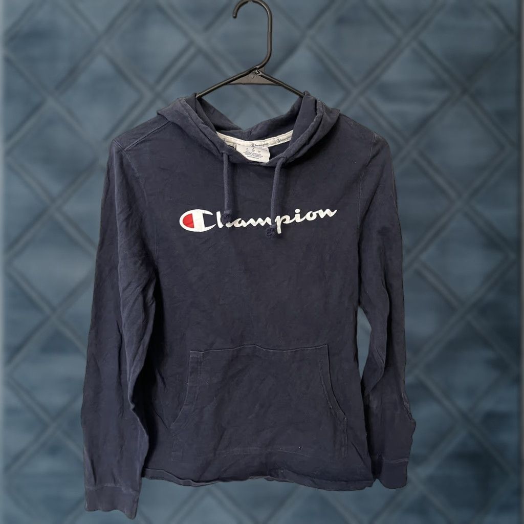 Champion Champion Hoodie Shirt Mens Small Long Sleeve Navy Blue Athletic Logo Vintage? Size US S / EU 44-46 / 1 - 1 Thumbnail