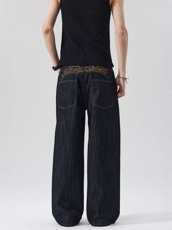 Japanese Brand American retro embroidered vintage loose jeans Size US 32 / EU 48 - 5 Thumbnail
