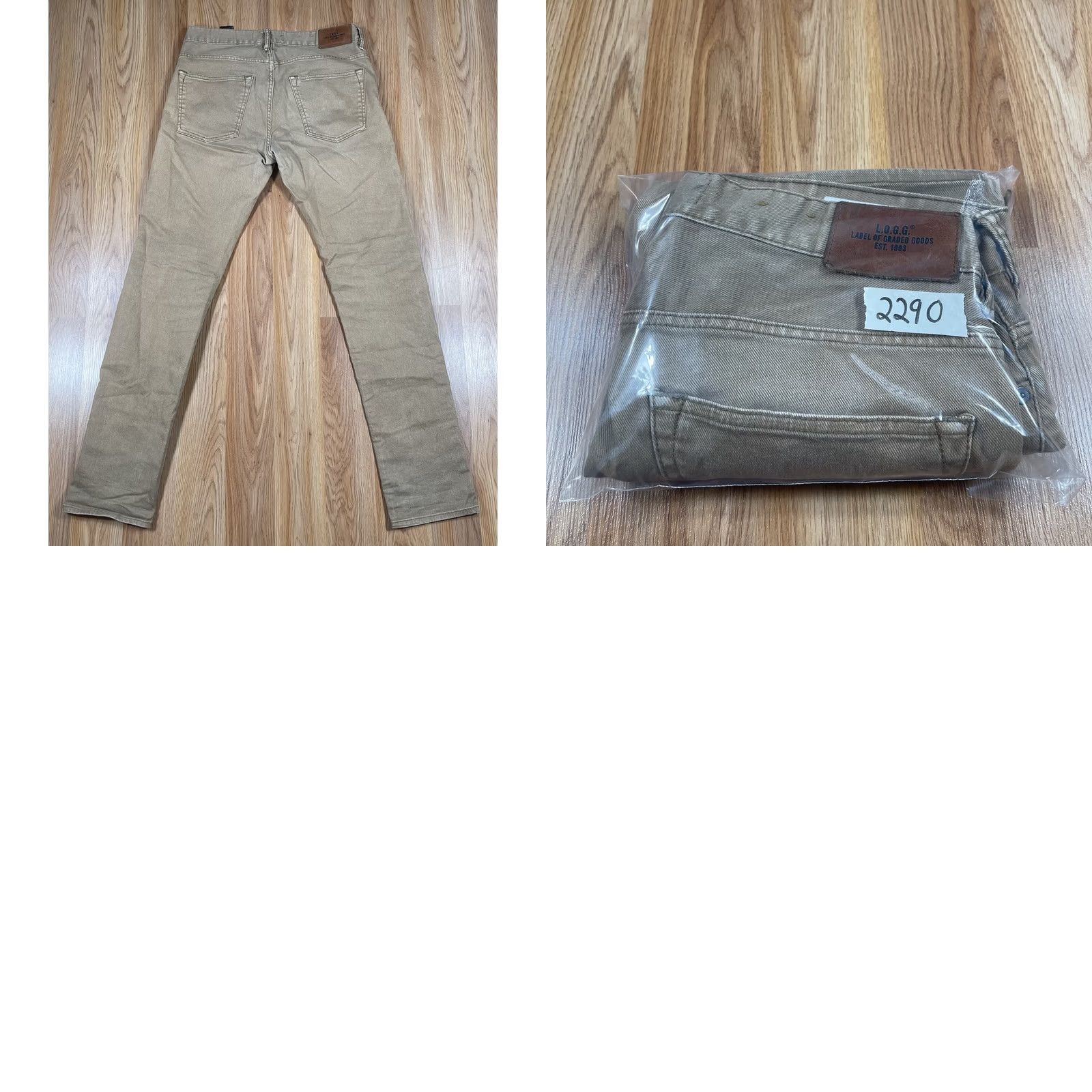 H&M H&M Denim Jeans Mens 31Wx32L Beige Slim Fit LOGG Stretch Cotton Spandex Blend Jeans Men Size US 31 - 10 Thumbnail