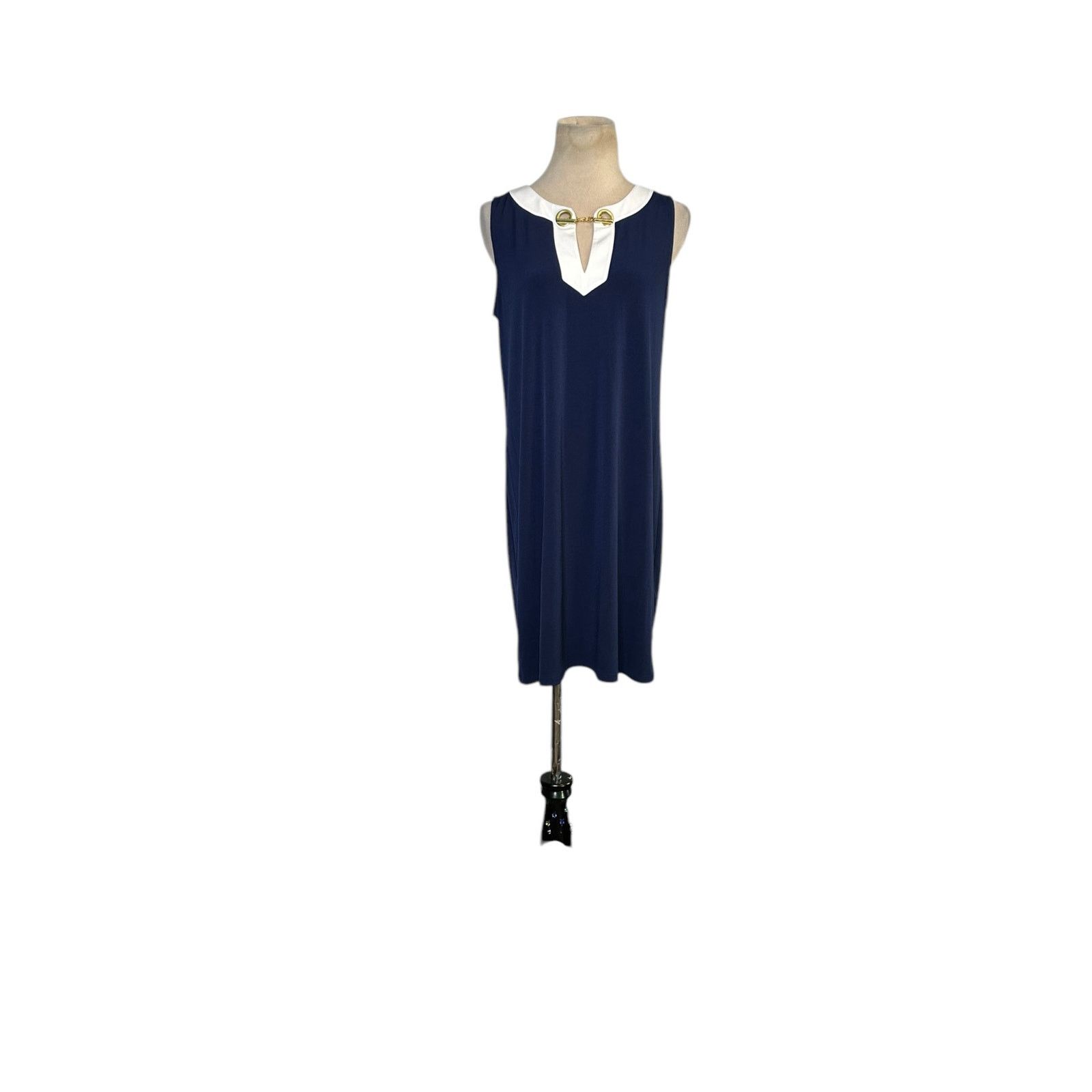 Michael Kors Michael Kors gold-tone chain collar accent dress size Medium Size M / US 6-8 / IT 42-44 - 17 Thumbnail