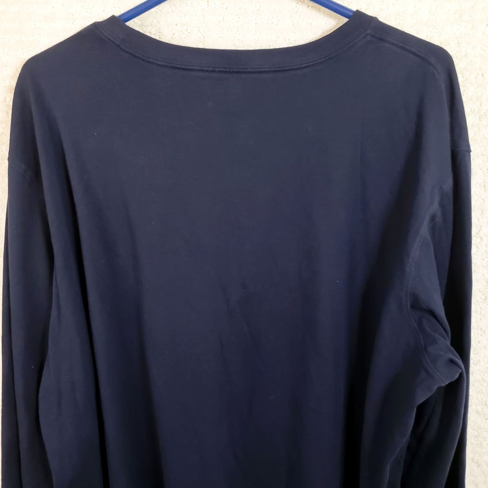 Lands' End Lands' End Men’s Super-T Long Sleeve T-Shirt Navy Blue XXL Regular Pocket 100% Cotton Jersey Crew Neck Shirt Men Size US XXL / EU 58 / 5 - 6 Thumbnail