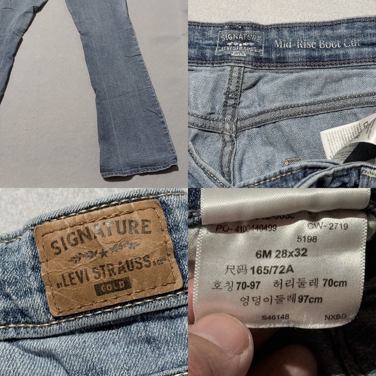 Levi's Levi's Signature by Levi Strauss Jeans Women Blue Distressed Mid-Rise Bootcut 6 Jeans Size 28" / US 6 / IT 42 - 8 Thumbnail