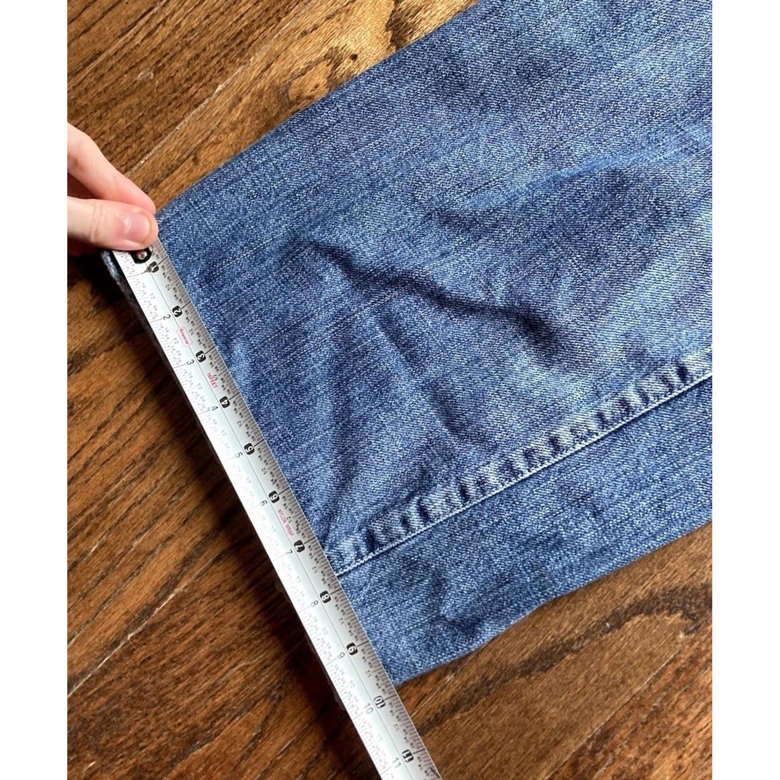 Jordan Brand VINTAGE Air Jordan Jeans Baggy 38x34 Mens 20th Anniversary 2005 Denim Blue Wide-Leg Casual 5-Pocket Mens Jumpman Size US 38 / EU 54 - 3 Thumbnail