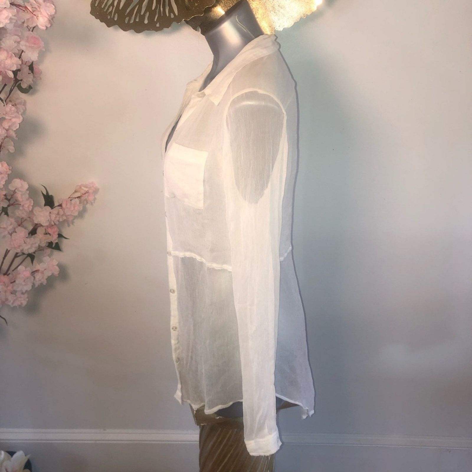 Chan Luu Blouse Top Chan Luu sheer button down Size S / US 4 / IT 40 - 4 Thumbnail