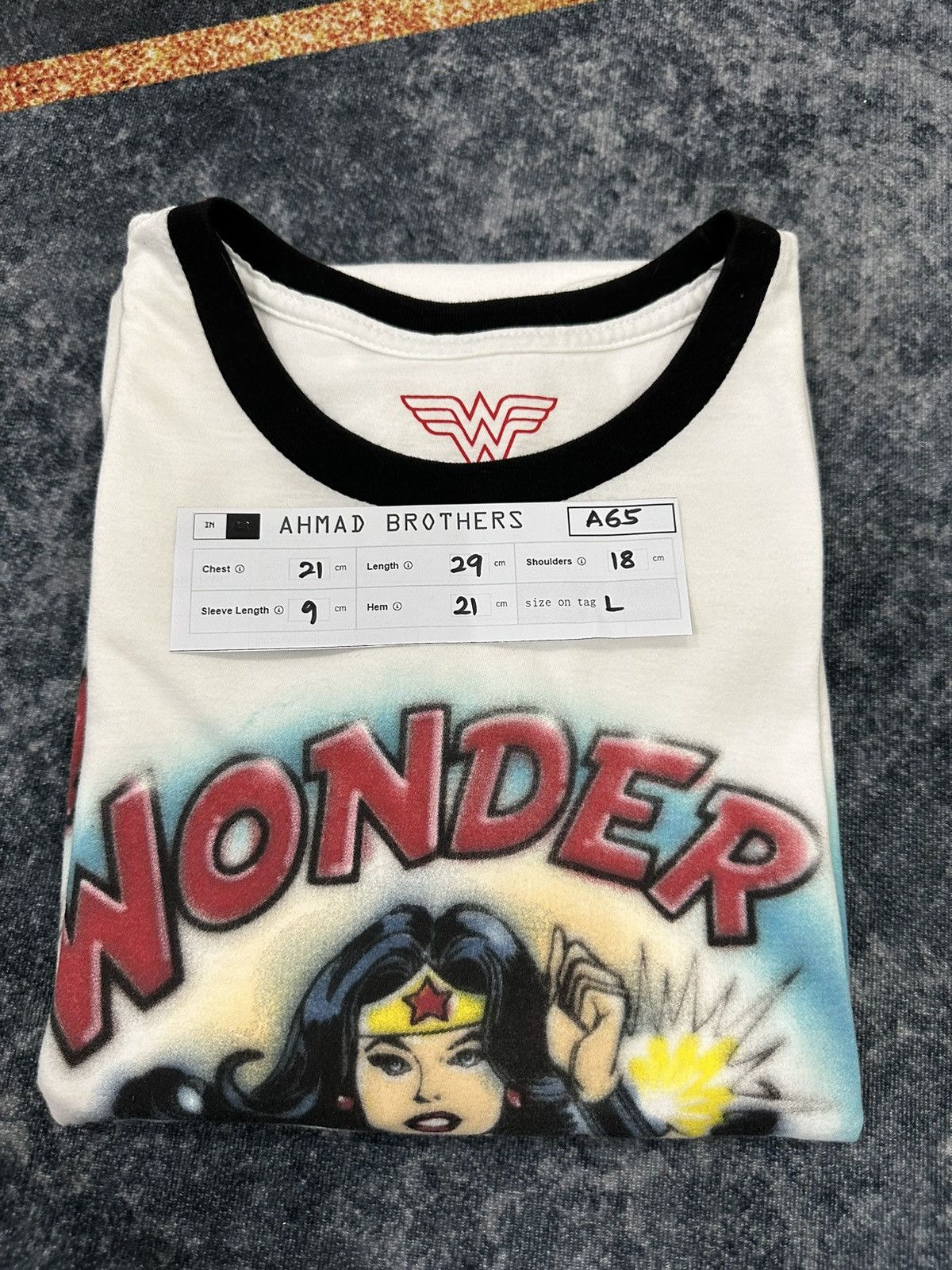 Anime × DC Comics Wonder Women Ringer ©️Dc Tshirt A65 Size US M / EU 48-50 / 2 - 8 Thumbnail