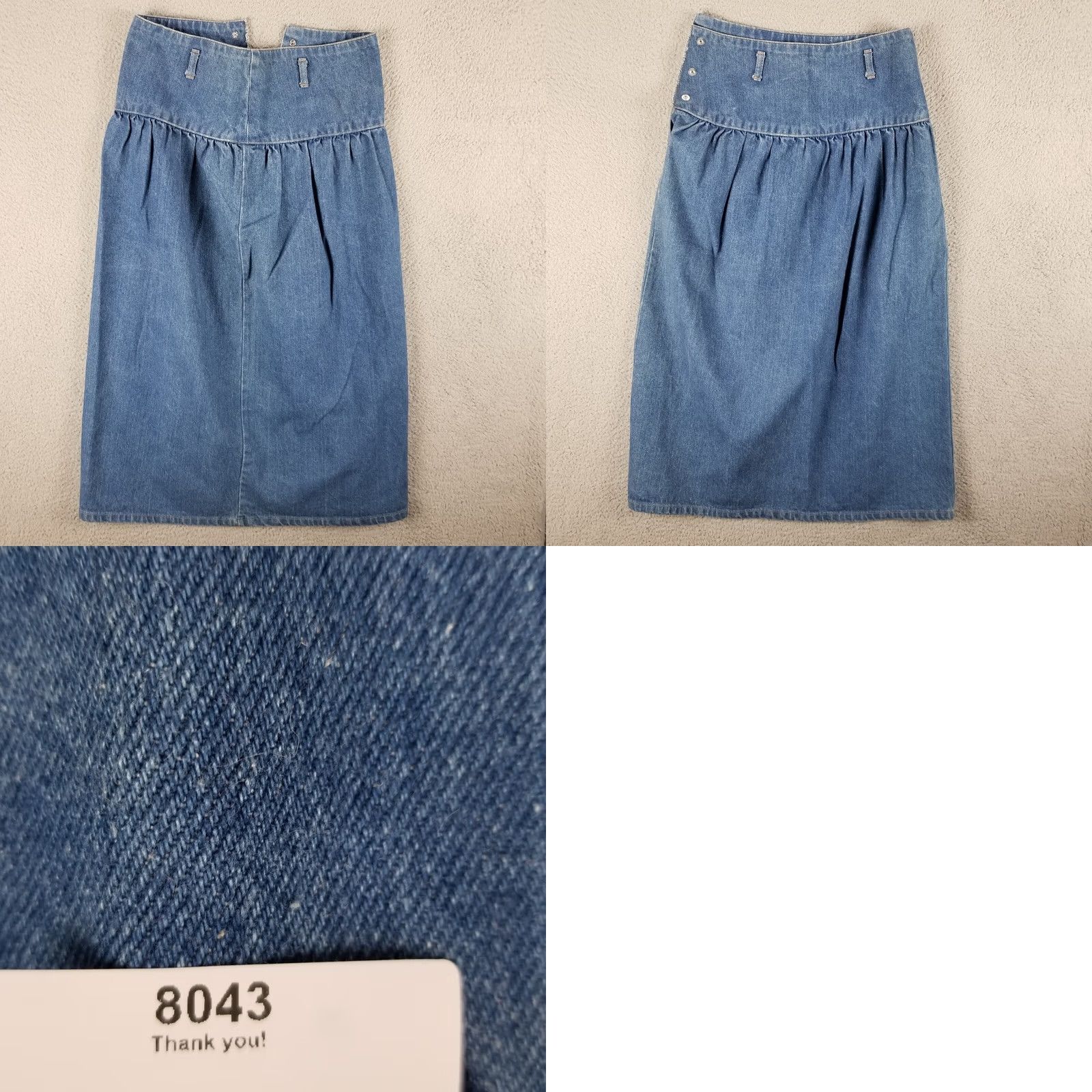 Denime Vintage Denim Maxi Skirt 30X33 Hi Waist Snap Pleated Cottagecore Women Skirt Long Blue 90s Vintage Womens Jeans Skirt Snap Closure Casual Workwear Size 30" / US 8 / IT 44 - 8 Thumbnail