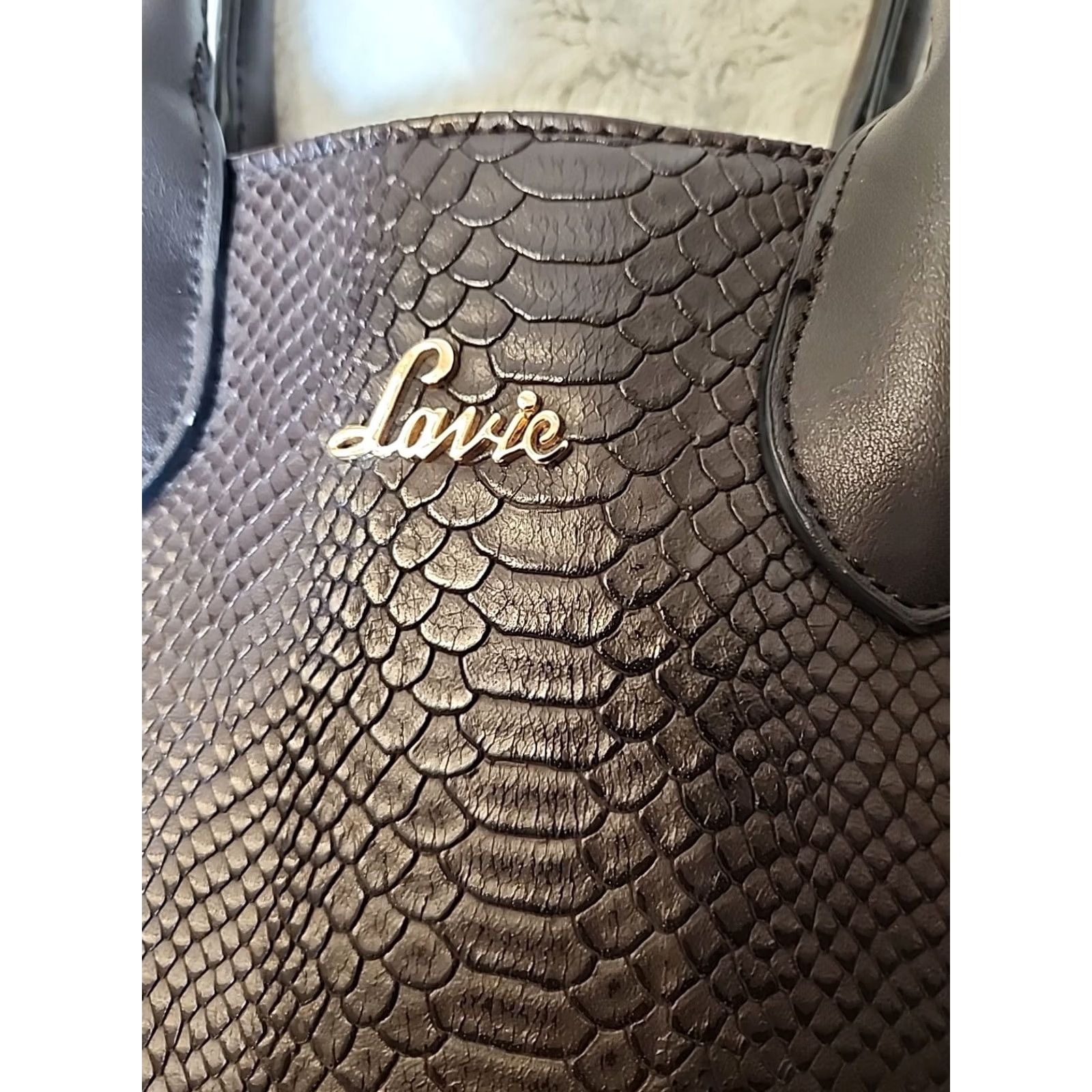 Vintage VINTAGE Lavie Lotus Womens Satchel Bag Purse Brown Large 16" Detachable Sling Strap Zips Size ONE SIZE - 2 Thumbnail