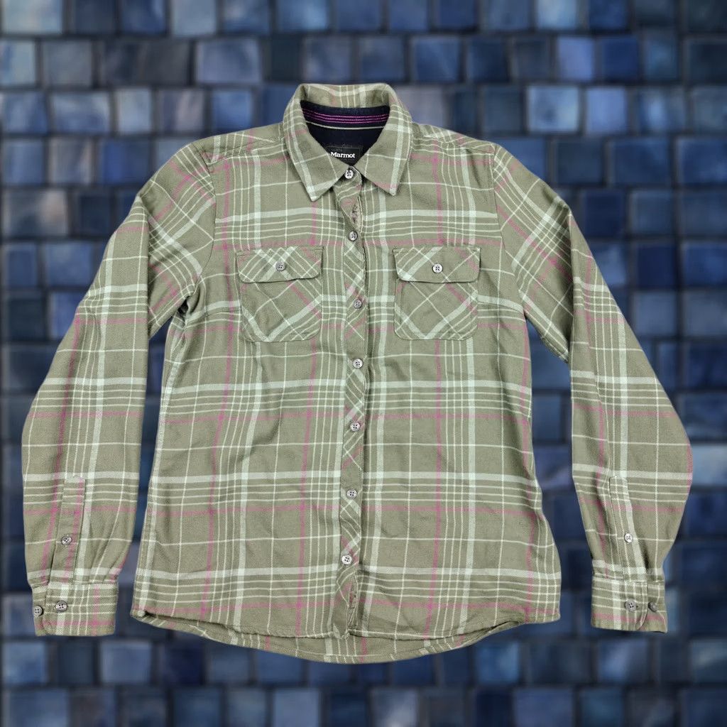 Marmot Marmot Shirt Womens Medium Green Plaid Flannel Button Front Long Sleeve Casual Size M / US 6-8 / IT 42-44 - 1 Thumbnail