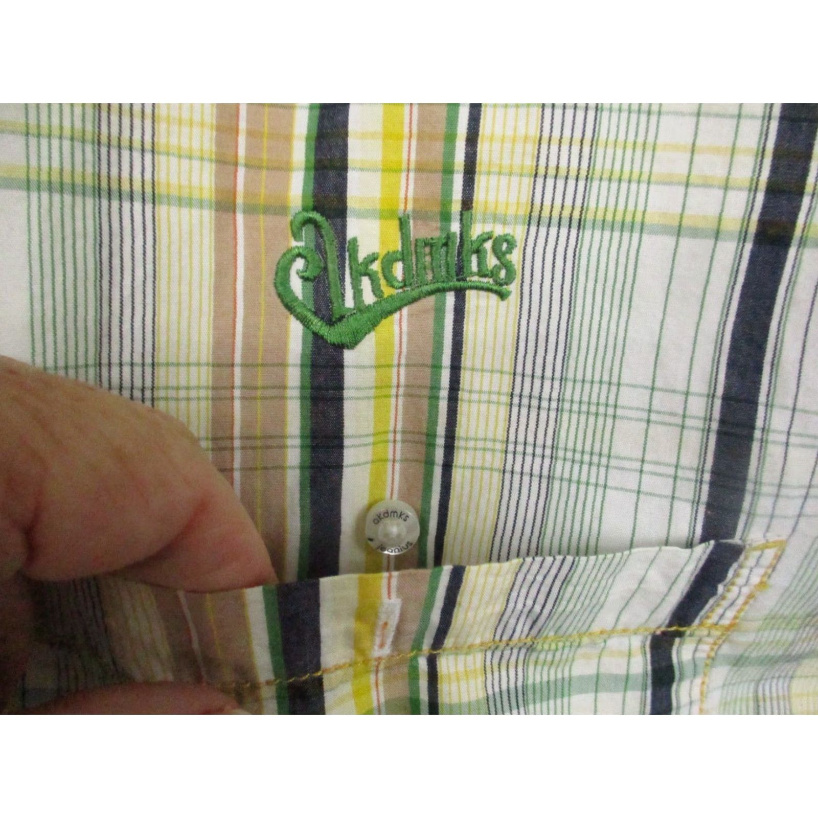 Akademiks Akademiks Shirt XXXL Men Green Yellow Plaid Stripe Button Up Long Sleeve Casual Hip Hop Y2K 90s Shirt Mens Big & Tall Size US XXL / EU 58 / 5 - 2 Thumbnail