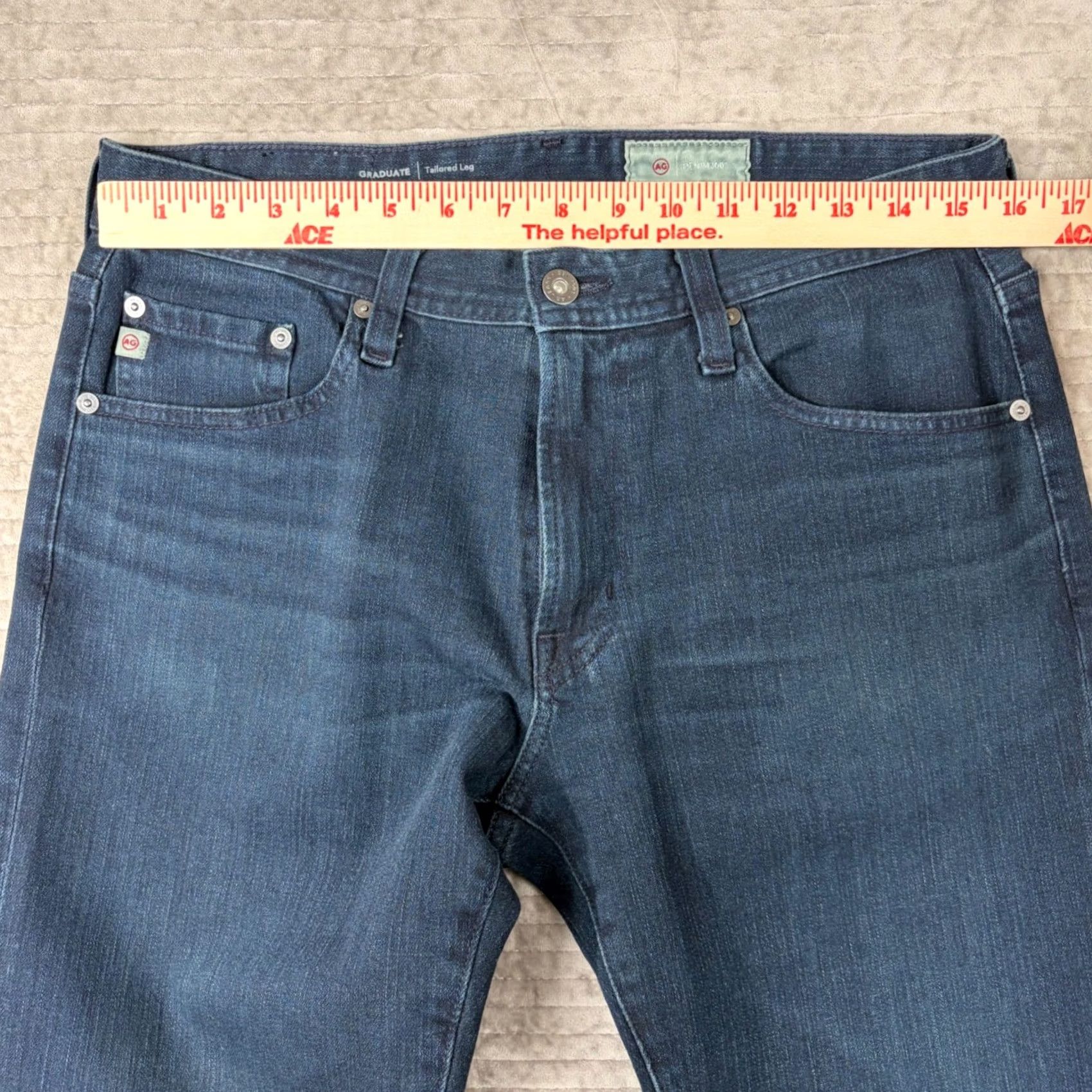 Vintage AG Adriano Goldschmied Jeans 31 Slim Straight Blue 31x32 Men Regular Denim Zip Button Five-Pocket Japanese Fabric Size US 31 - 6 Thumbnail