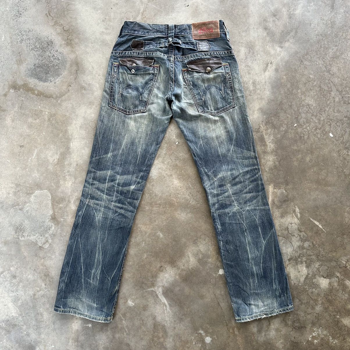 Japanese Brand Vintage Edwin Distressed Faded Rusty Flare Denim Jean Pant Size US 30 / EU 46 - 10 Thumbnail