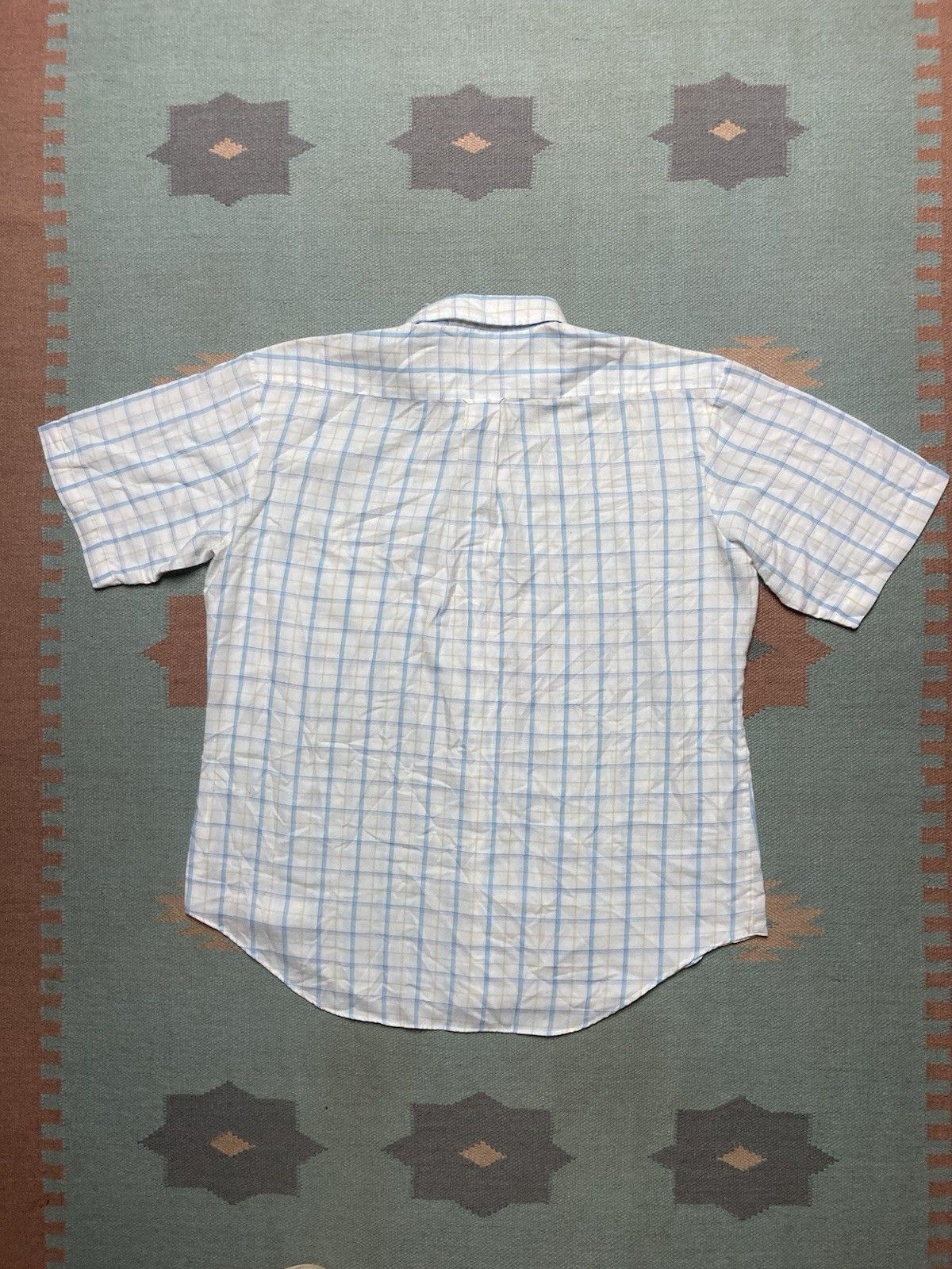 Vintage Vtg 80s button shirt Campus plaid poly cotton lightweight XL Size US XL / EU 56 / 4 - 7 Thumbnail