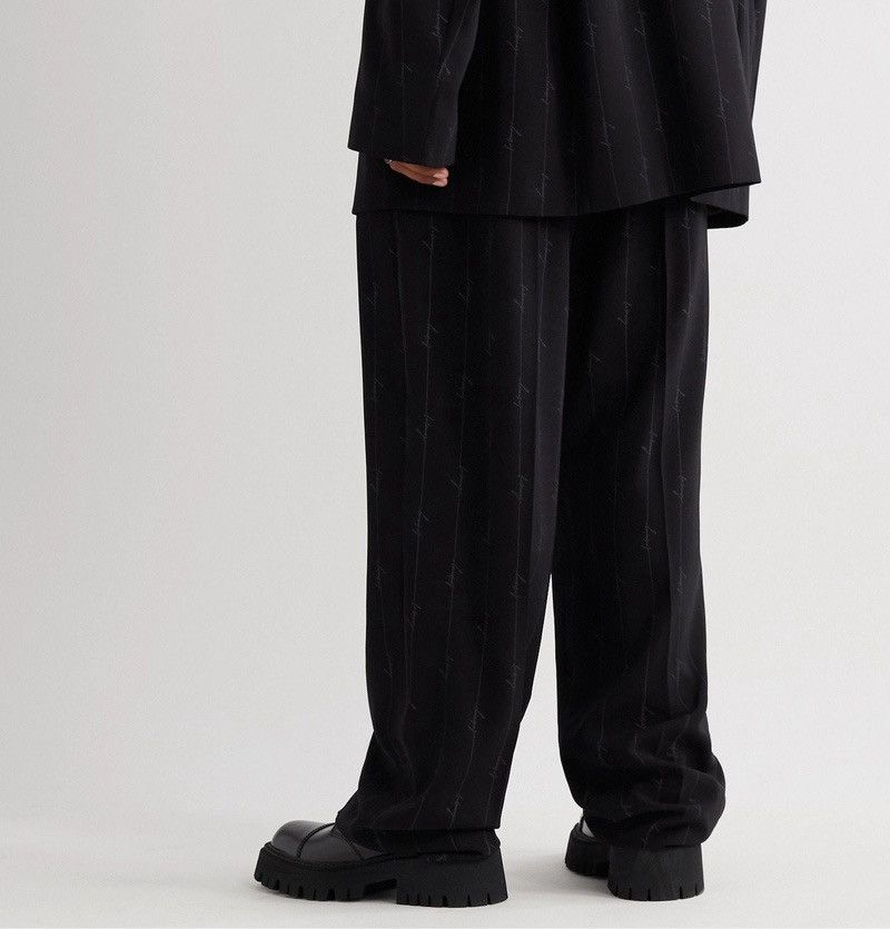 Balenciaga Balenciaga Logo-print pinstripe twill trousers Size 48R - 12 Thumbnail