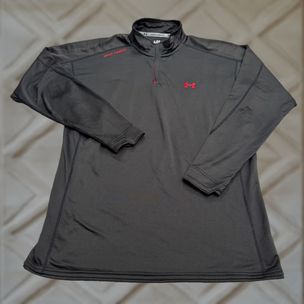 Under Armour Under Armour Active Jacket 1/4 Zip Pullover Mens XL Black Embroidered Athleisure Jacket Size US XL / EU 56 / 4 - 1 Thumbnail
