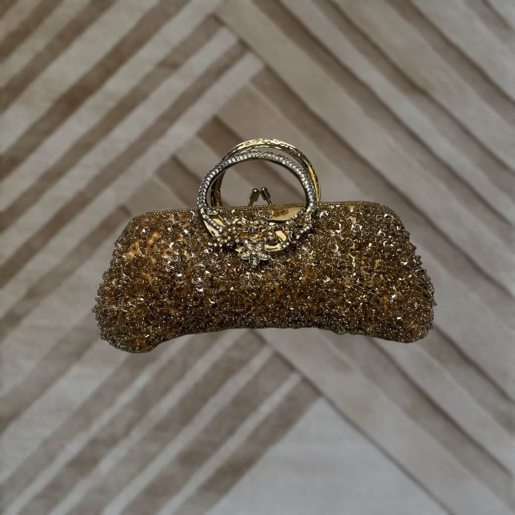 Lord & Taylor VINTAGE Lord & Taylor Jewel Toned Gold Silver Beaded Evening Bag Clutch Chain Strap VTG Size ONE SIZE - 1 Thumbnail