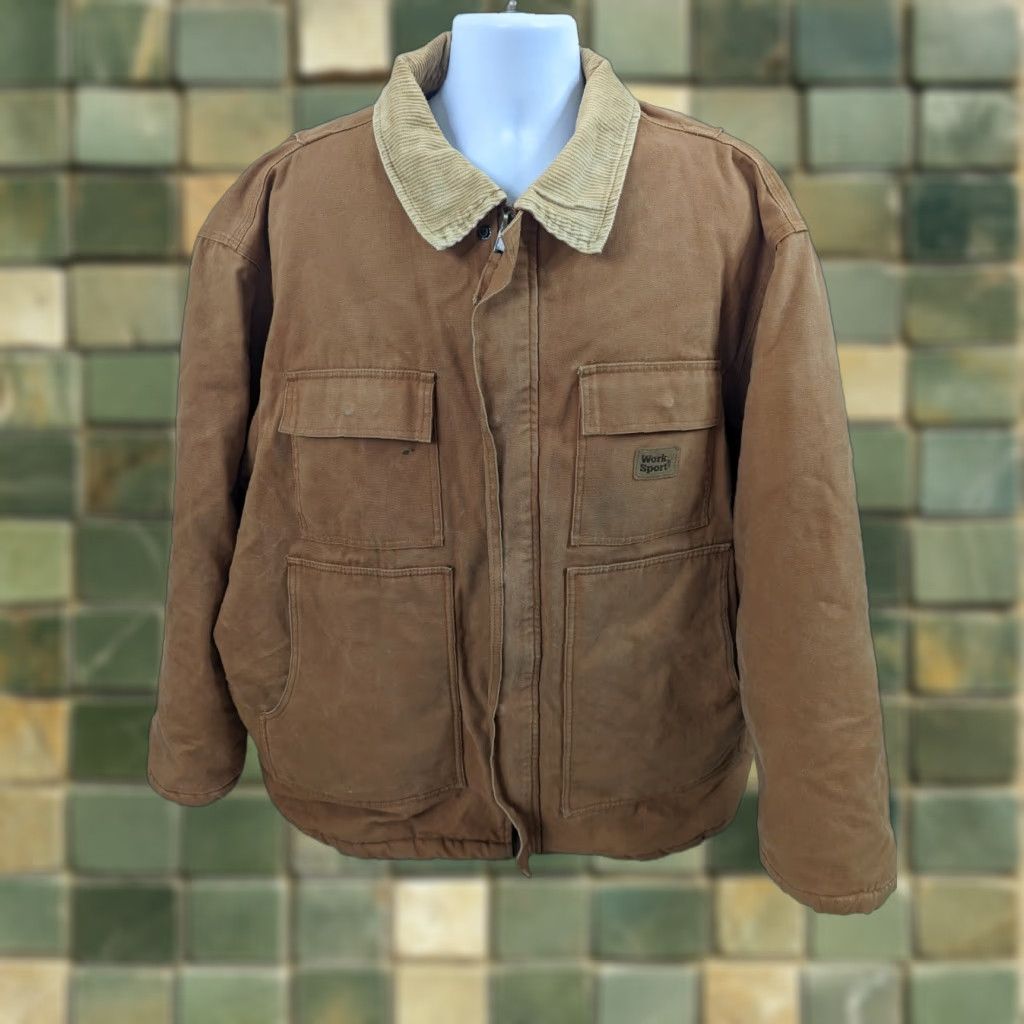 Vintage VINTAGE Work N Sport Jacket Mens 3XL Brown Canvas Insulated Fleeced Lined Barn Coat Coat Size US XXL / EU 58 / 5 - 1 Thumbnail