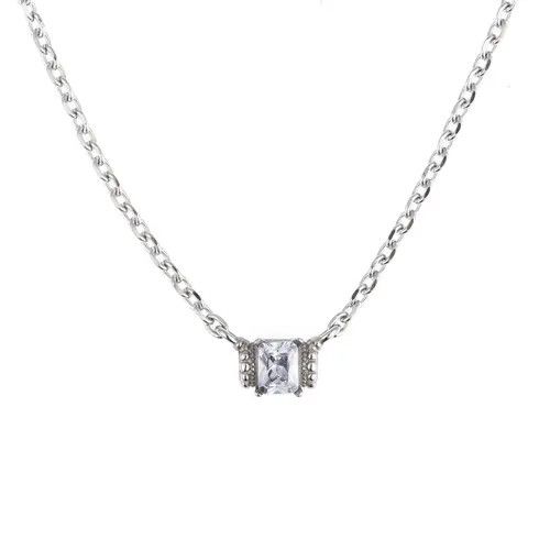 Jewelry Diamond Pendant Necklace – Round Gem, Layered Chain Size ONE SIZE - 6 Thumbnail