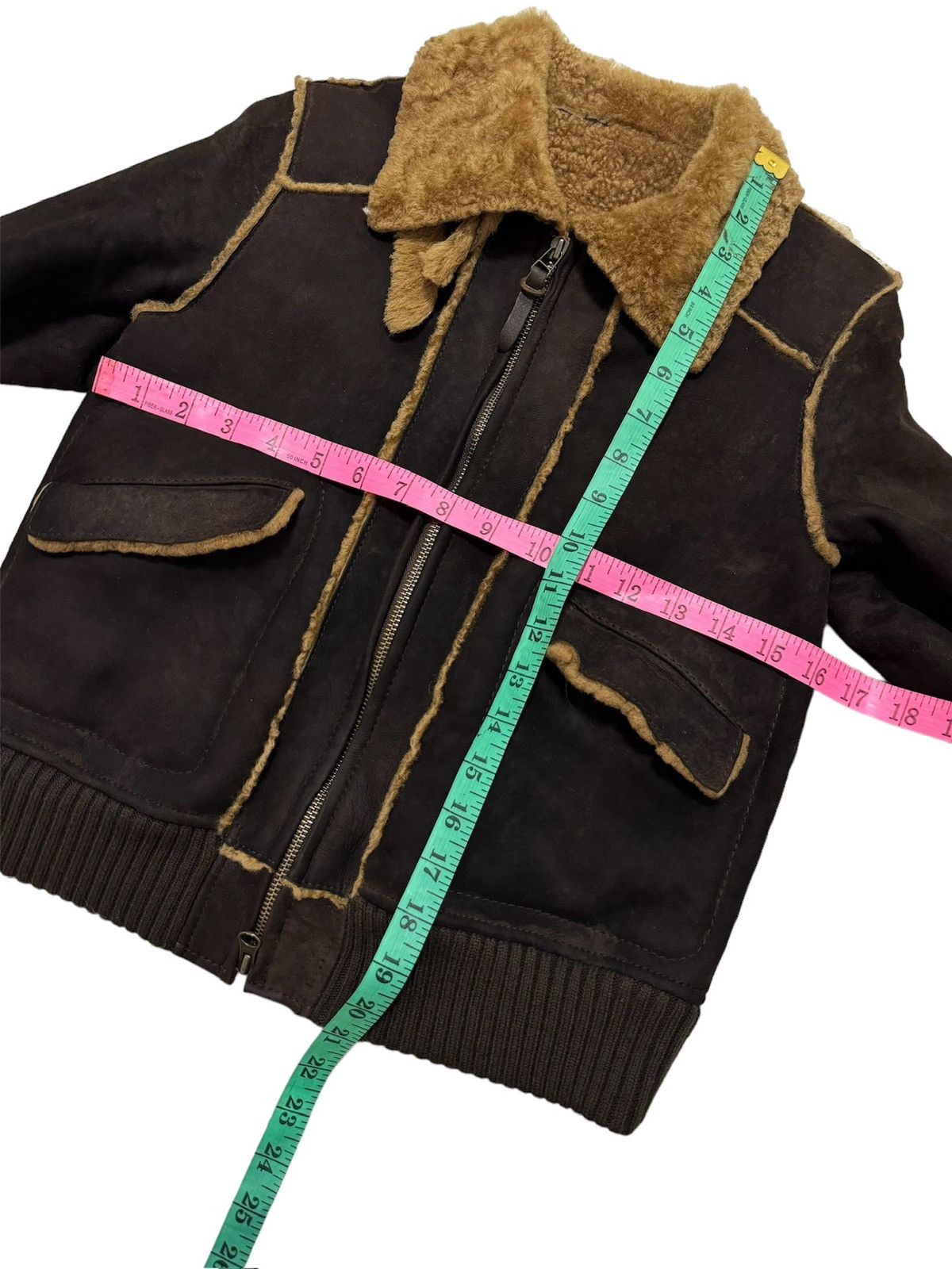Japanese Brand × Vintage JAPANESE SPICK AND SPAN SHEEP SKIN FURRY PILOT COAT Size XS / US 0-2 / IT 36-38 - 14 Thumbnail