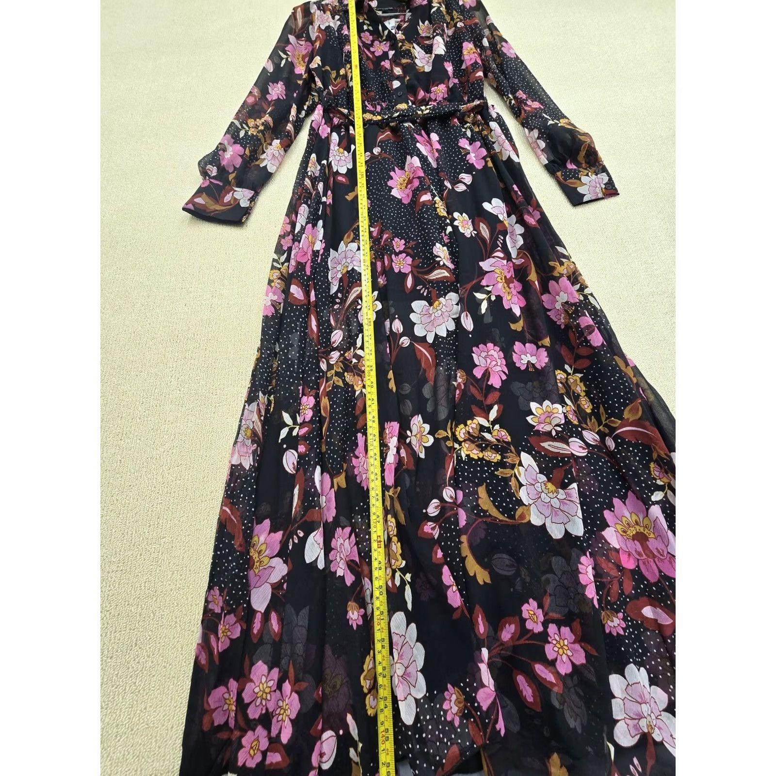 Vintage Bandolino Women's L Maxi Floral Long Sleeve Casual Dress Size L / US 10 / IT 46 - 7 Thumbnail