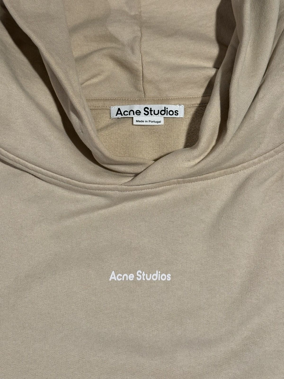 Acne Studios Acne Studios Beige Printed Logo Hoodie Size US XL / EU 56 / 4 - 2 Thumbnail