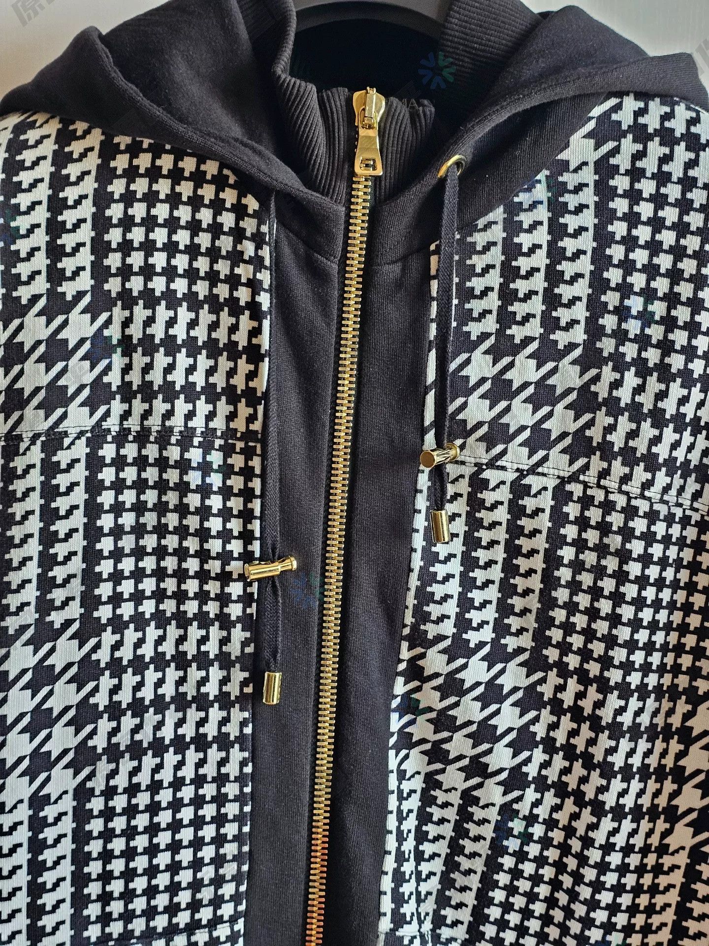 Balmain balmain men's houndstooth hoodie sweatshirt Size US M / EU 48-50 / 2 - 2 Thumbnail