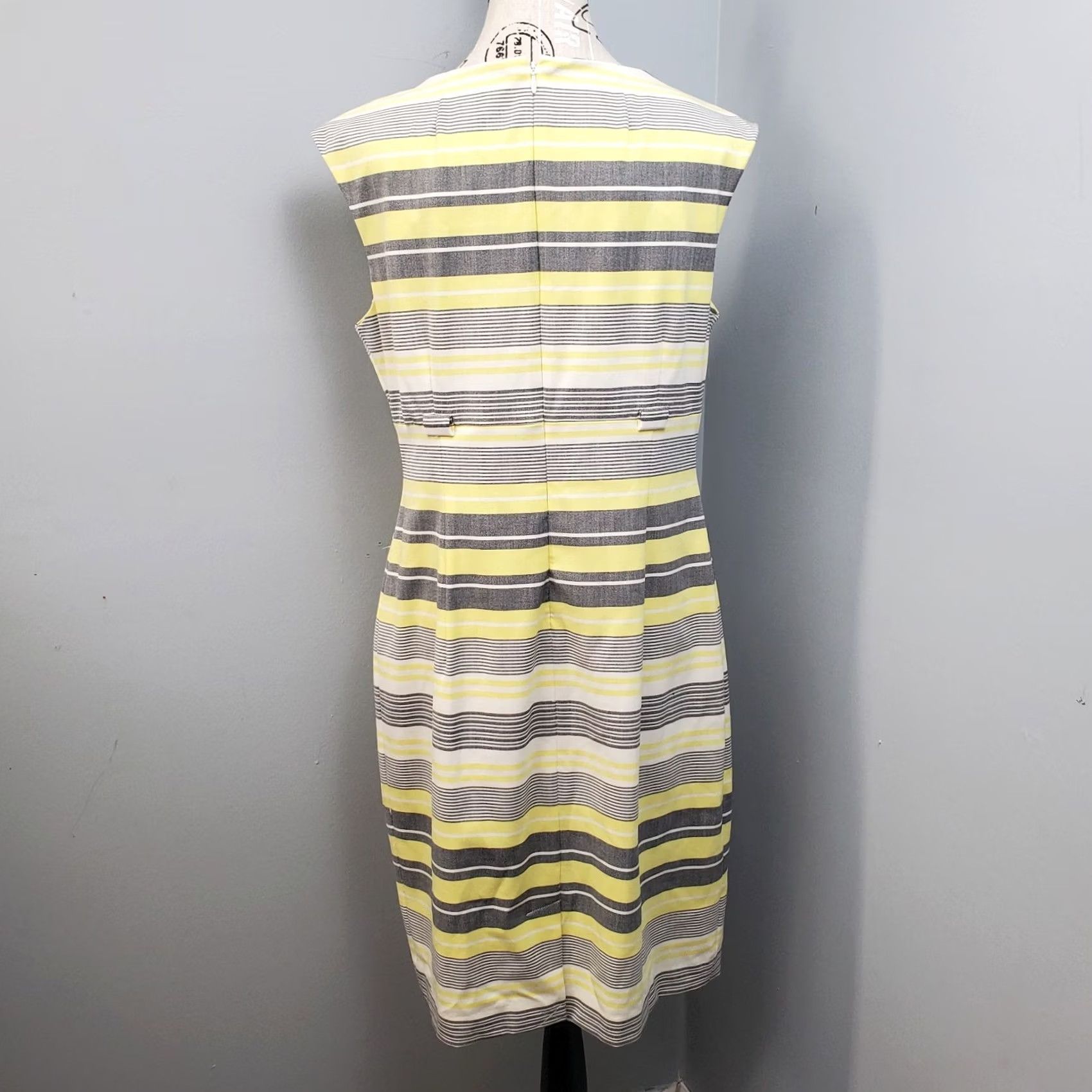 Calvin Klein Calvin Klein Womens 12 Multicolor Striped Lined Sleeveless Cap Sleeve Sheath Dress Back Zip Knee Length/ Casual Formal Party/Cocktail Size XL / US 12-14 / IT 48-50 - 2 Thumbnail