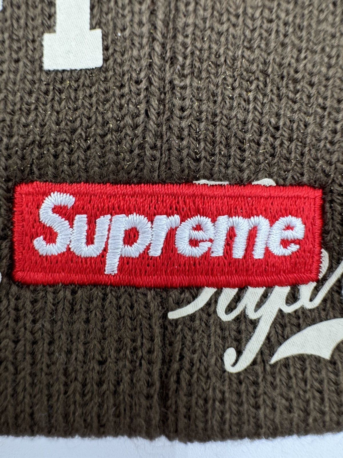 New Era × Supreme Supreme New Era Monogram Beanie Brown Size ONE SIZE - 8 Thumbnail