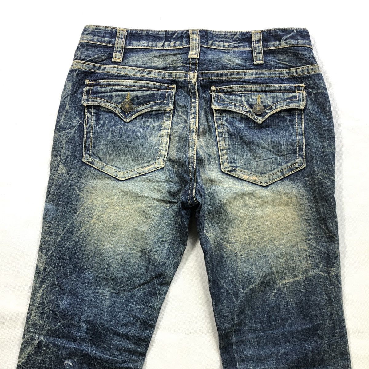 20471120 × Hysteric Glamour × Japanese Brand O PinBall Flare Distressed Denim Pant Size US 32 / EU 48 - 7 Thumbnail