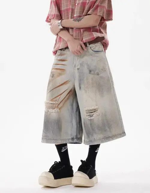 Other Dirty Mud Ripped Jorts Y2K Short Denim Size US 30 / EU 46 - 4 Thumbnail
