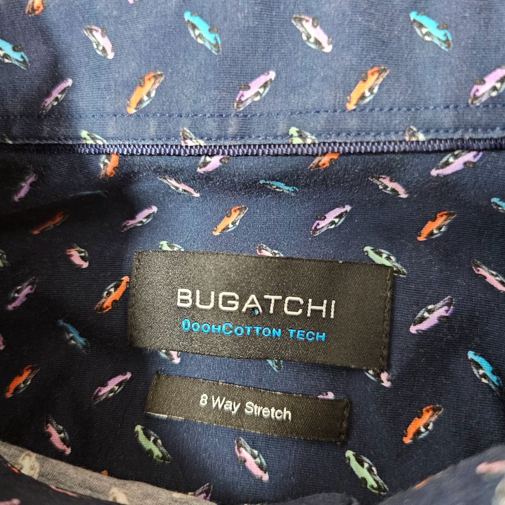 BUGATCHI VINTAGE Bugatchi Shirt Cars Print OoohCotton Mens Small Navy Blue Cotton Blend Regular Long Sleeve Button-Up Size US S / EU 44-46 / 1 - 3 Thumbnail
