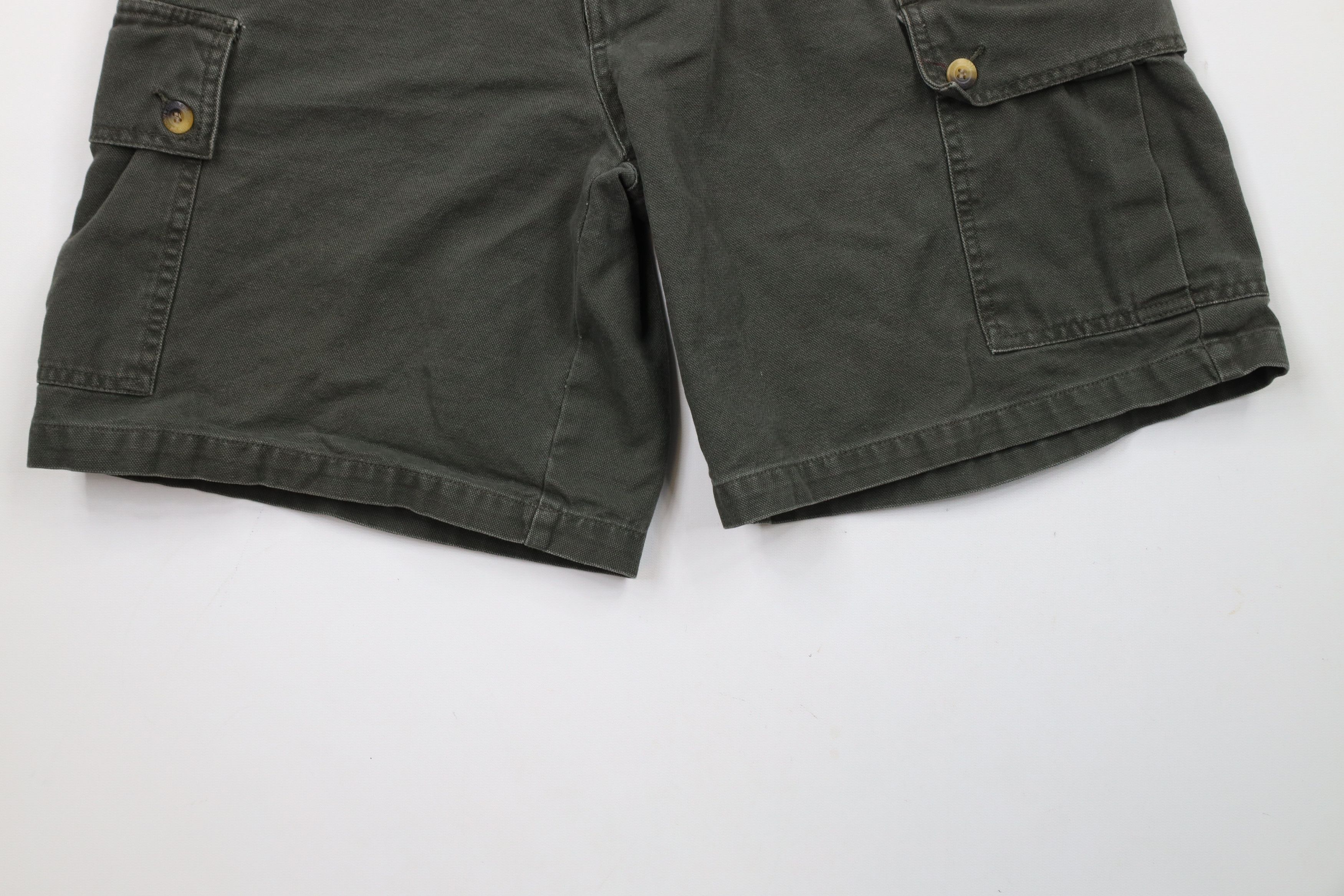 Vintage Vintage 90s Streetwear Baggy Fit Cargo Shorts Green Cotton Size US 30 / EU 46 - 4 Thumbnail
