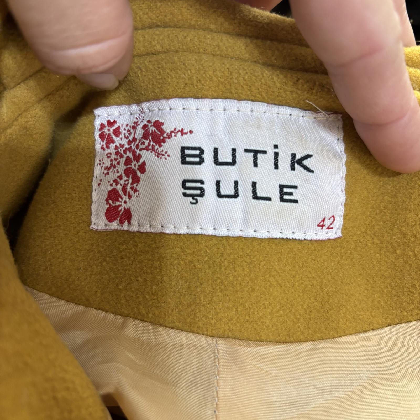 Other Vtg Y2K Mustard Butik Sule dramatic collared coat Size S / US 4 / IT 40 - 6 Thumbnail
