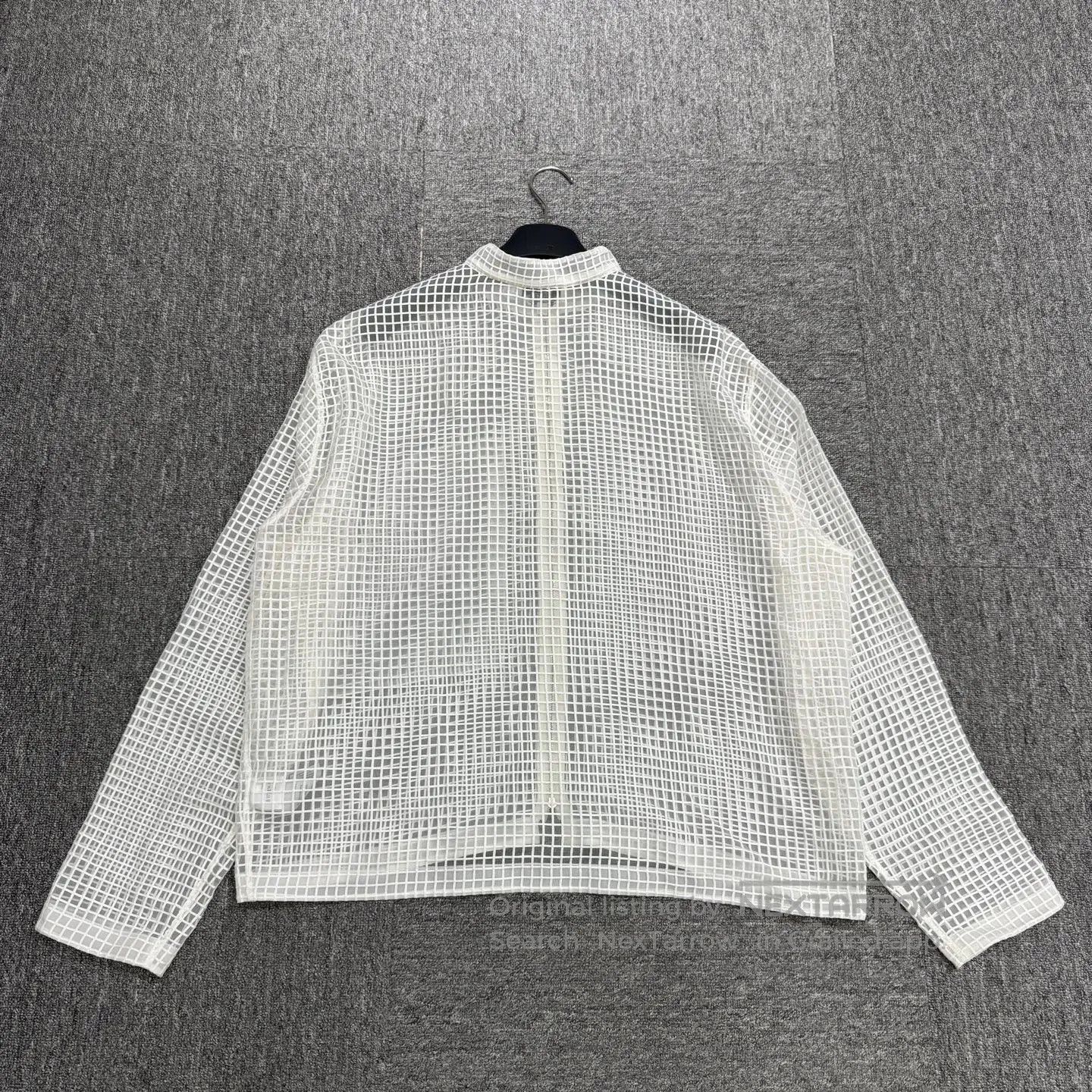 Hermes White Mesh Zip-Up Light Jacket. Size US XXS / EU 40 - 5 Thumbnail