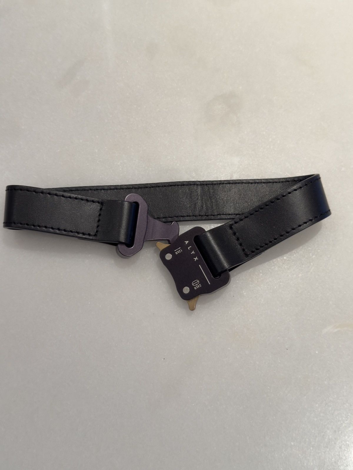 1017 ALYX 9SM Alyx Black Leather Mini Buckle Cuff Size ONE SIZE - 4 Thumbnail