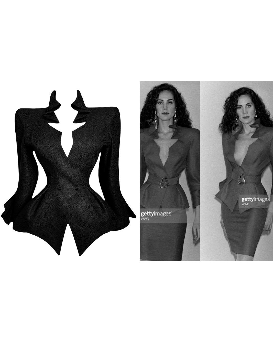Thierry Mugler Dramatic Runway 1993 Thierry Mugler star neckline jacket Size S / US 4 / IT 40 - 1 Thumbnail