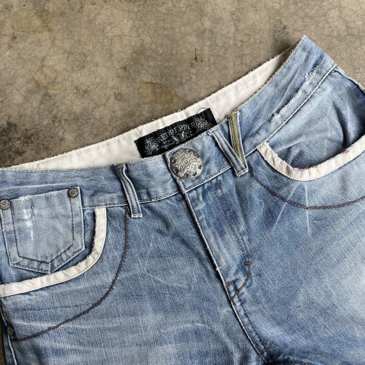 Japanese Brand 🔥🇯🇵Red Pepper Stoned Washed Ripped Distress Denim Jeans Size US 34 / EU 50 - 12 Thumbnail