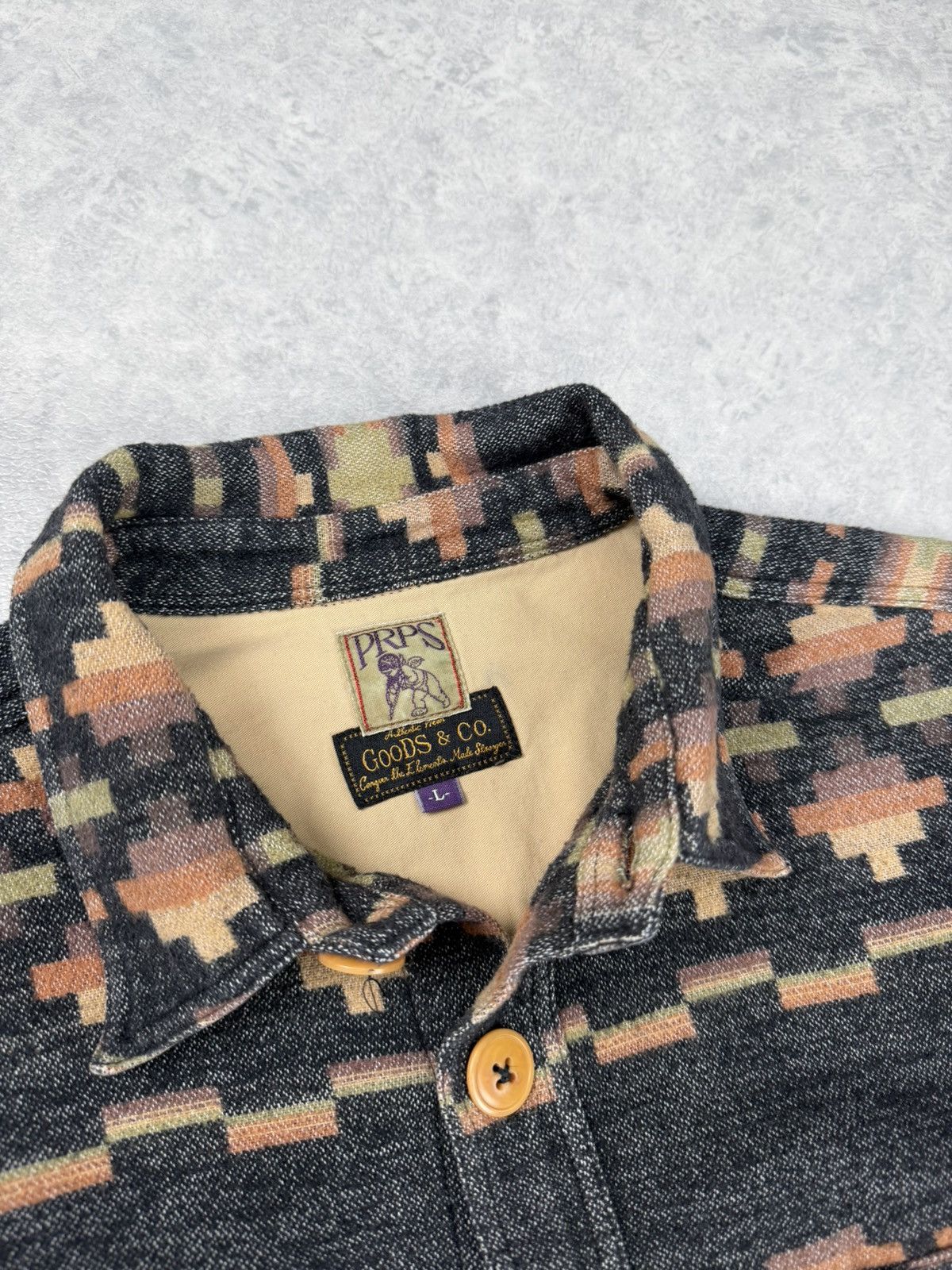 Prps PRPS Aztec Pattern Work Long Sleeve Shirt Size L Size US L / EU 52-54 / 3 - 8 Thumbnail