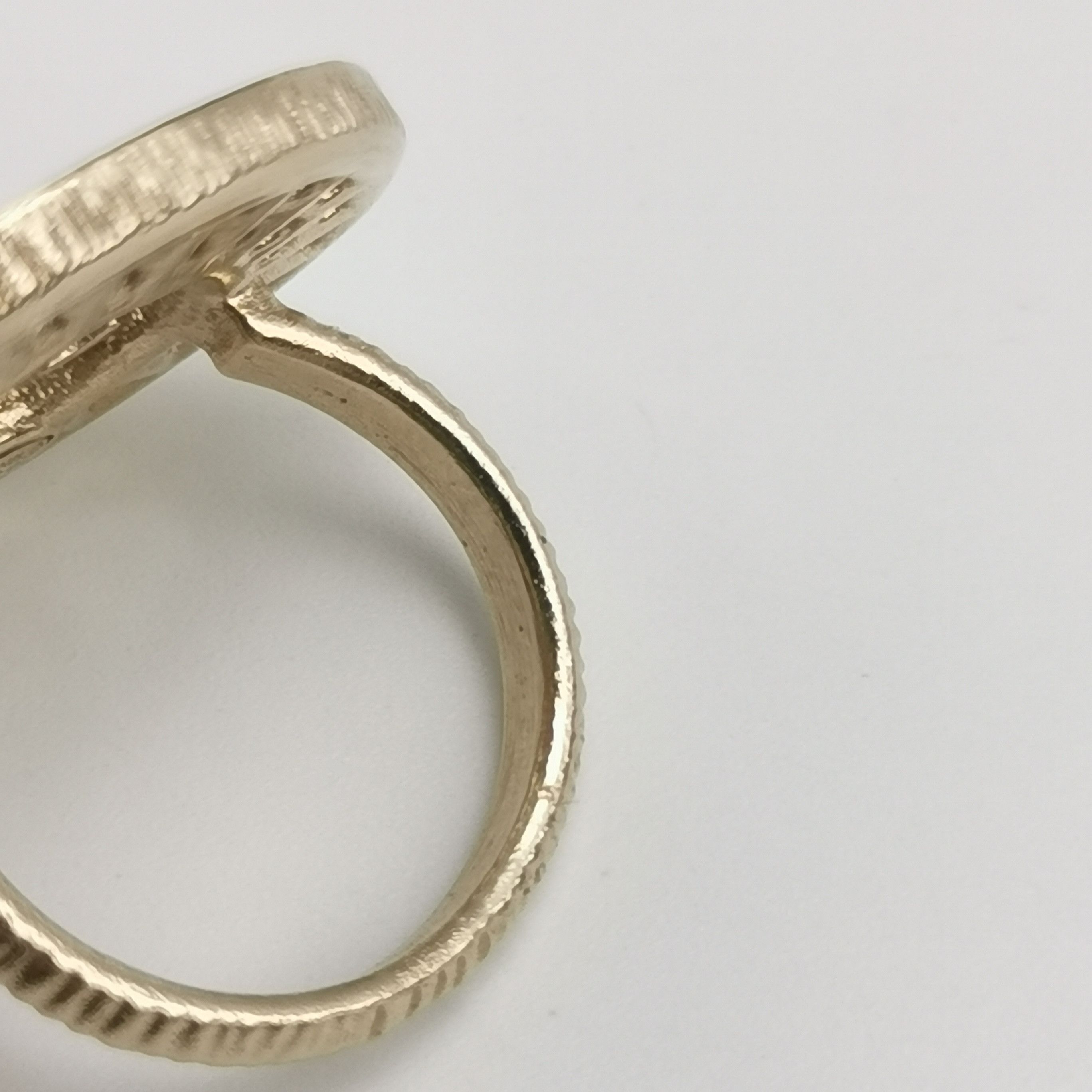 Chanel Chanel Imitation Crystal and Pearl Double C Logo Ring Size Size ONE SIZE - 7 Thumbnail