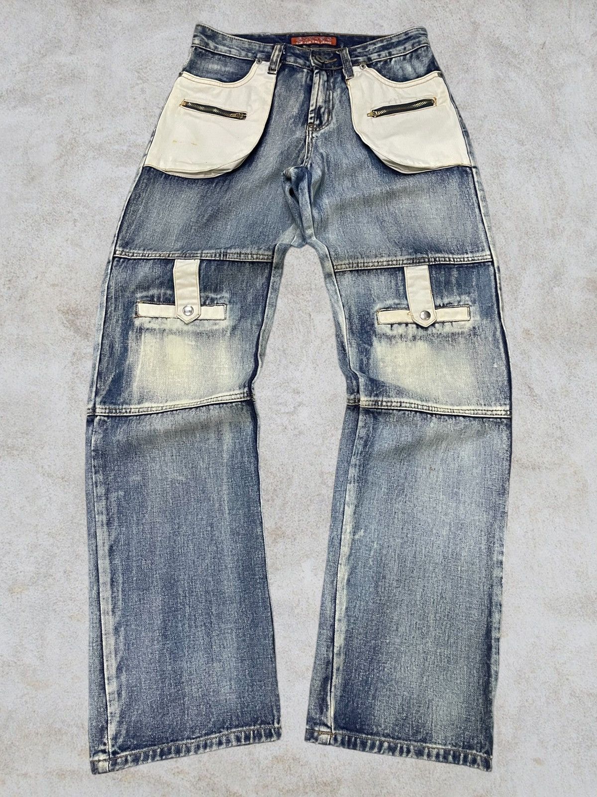 Hysteric Glamour × Japanese Brand Guwawa Japan Enzyme Wash Loose Baggy Kevlar Jeans Size US 29 - 1 Thumbnail