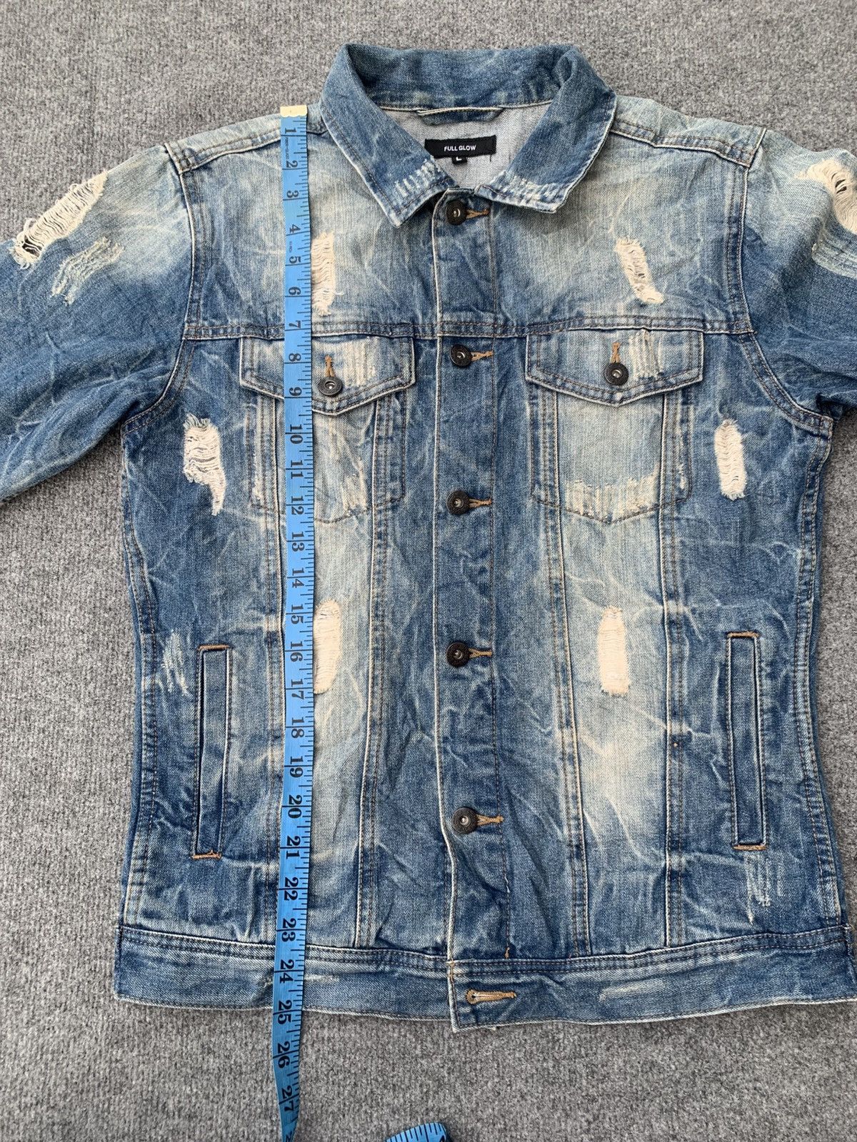 Japanese Brand Distressed Full Glow denim jacket. Size US L / EU 52-54 / 3 - 9 Thumbnail