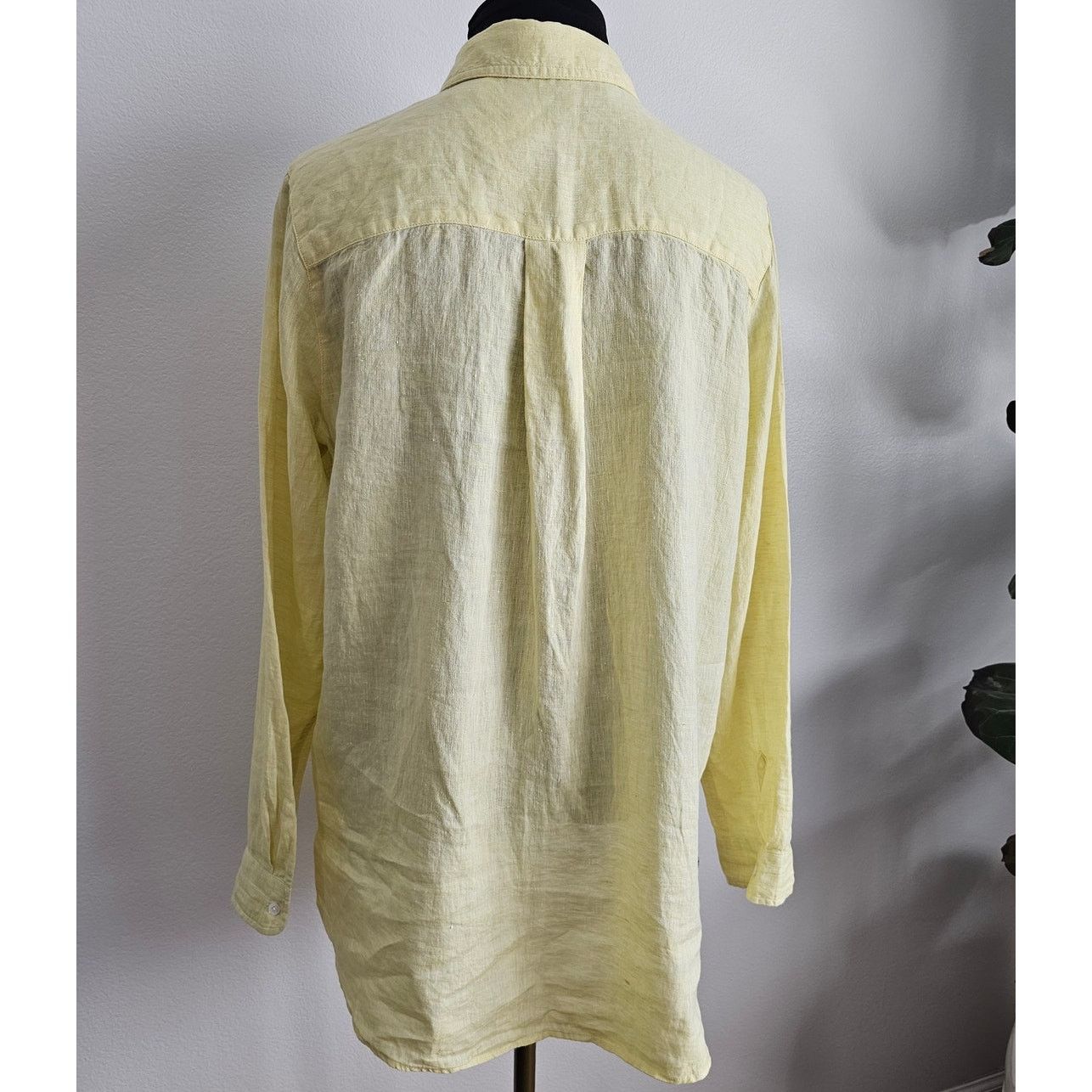 J.McLaughlin J. McLaughlin Linen Lime Britt Blouse Preppy Button Down M Size M / US 6-8 / IT 42-44 - 4 Thumbnail